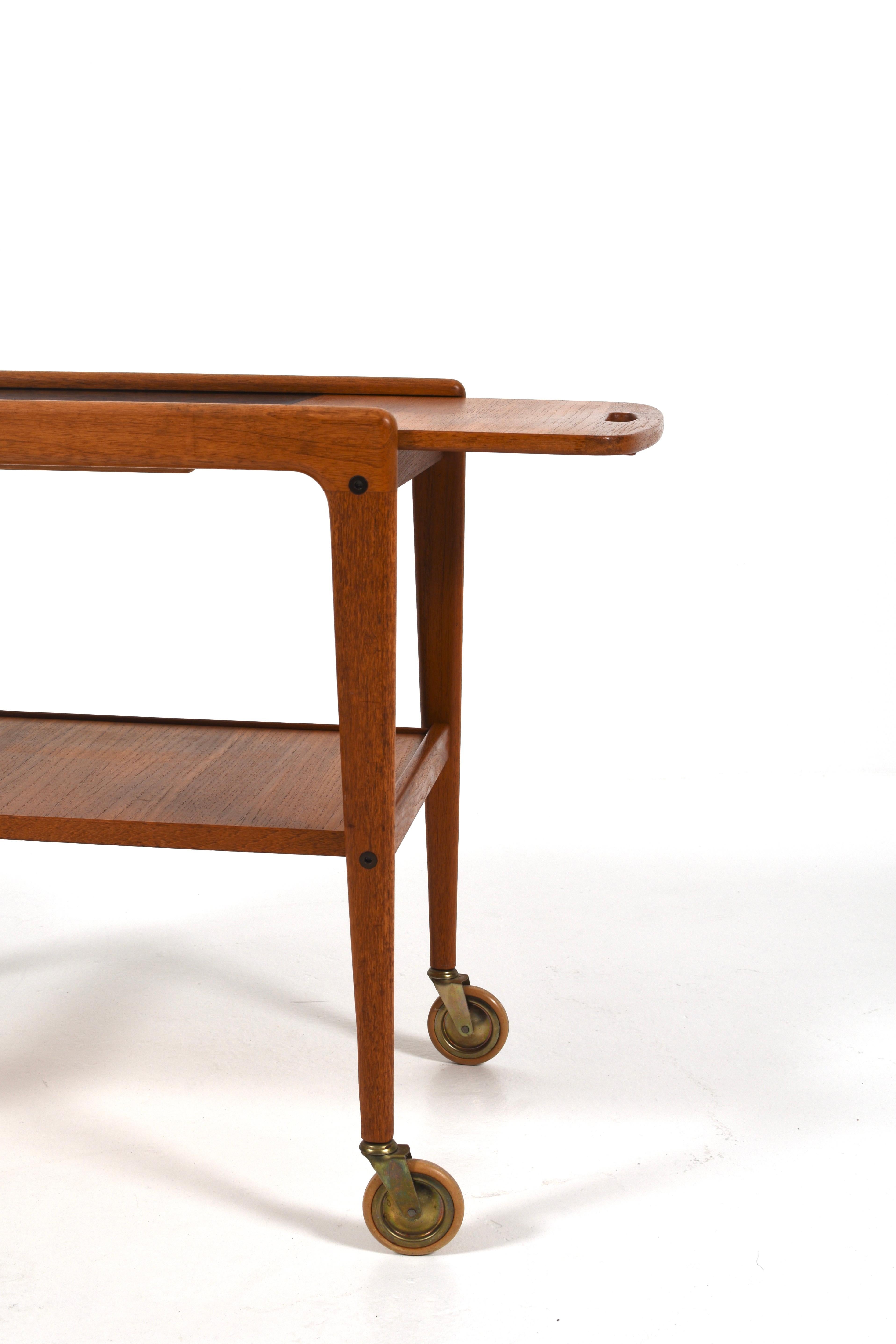 Mid-Century Teak “Thea” Trolley, Bar Cart by Yngve Ekström, Sweden, 1950s For Sale 2