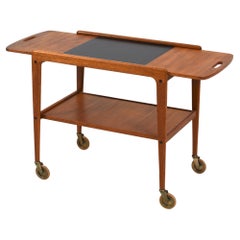 Antique Mid-Century Teak “Thea” Trolley, Bar Cart by Yngve Ekström, Sweden, 1950s
