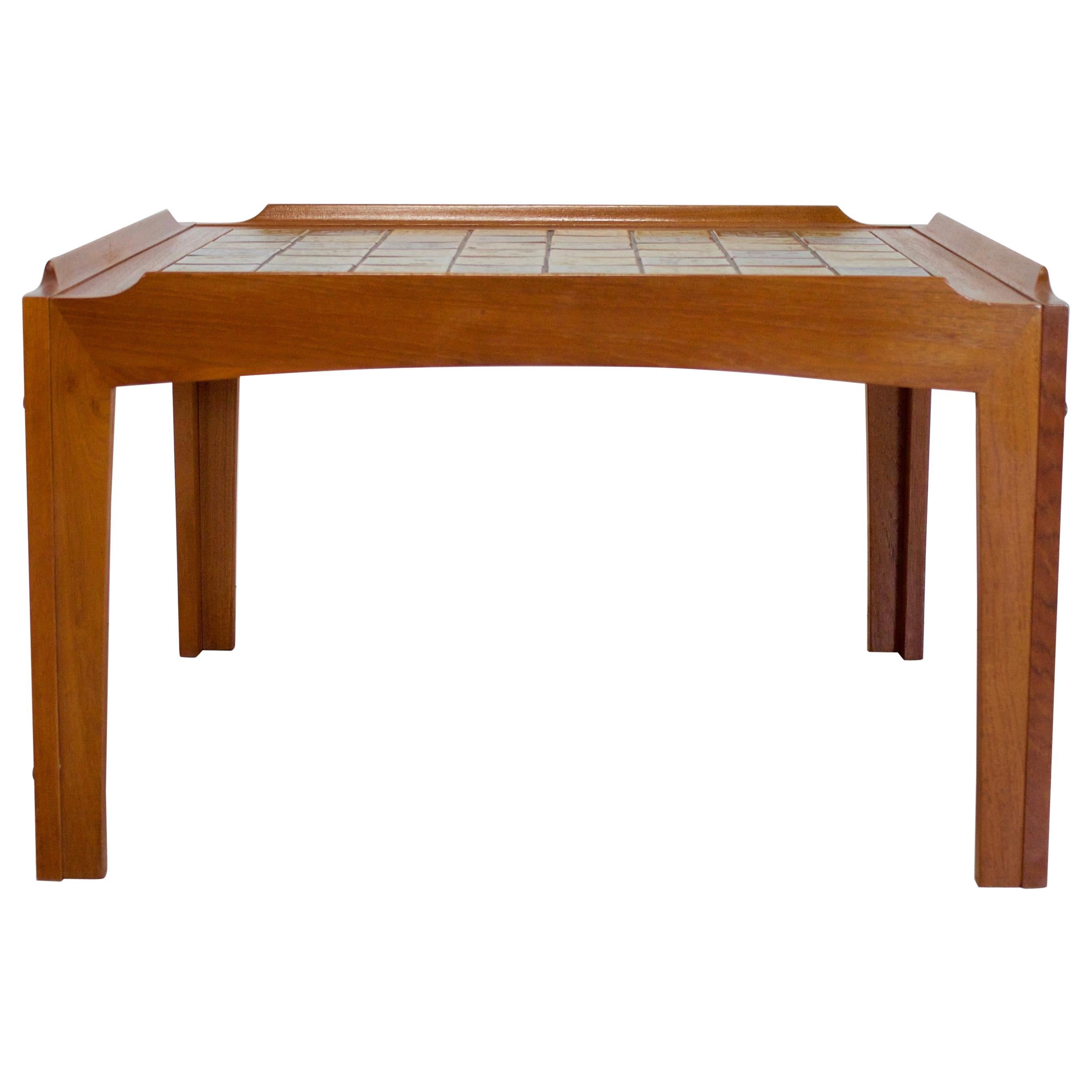Midcentury Teak Tiled Danish Coffee Table from Trioh For Sale