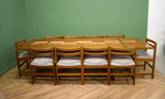Mid-Century Teak Tiled Extendable Dining Table & Chairs by Ansager Mobler, 1970s