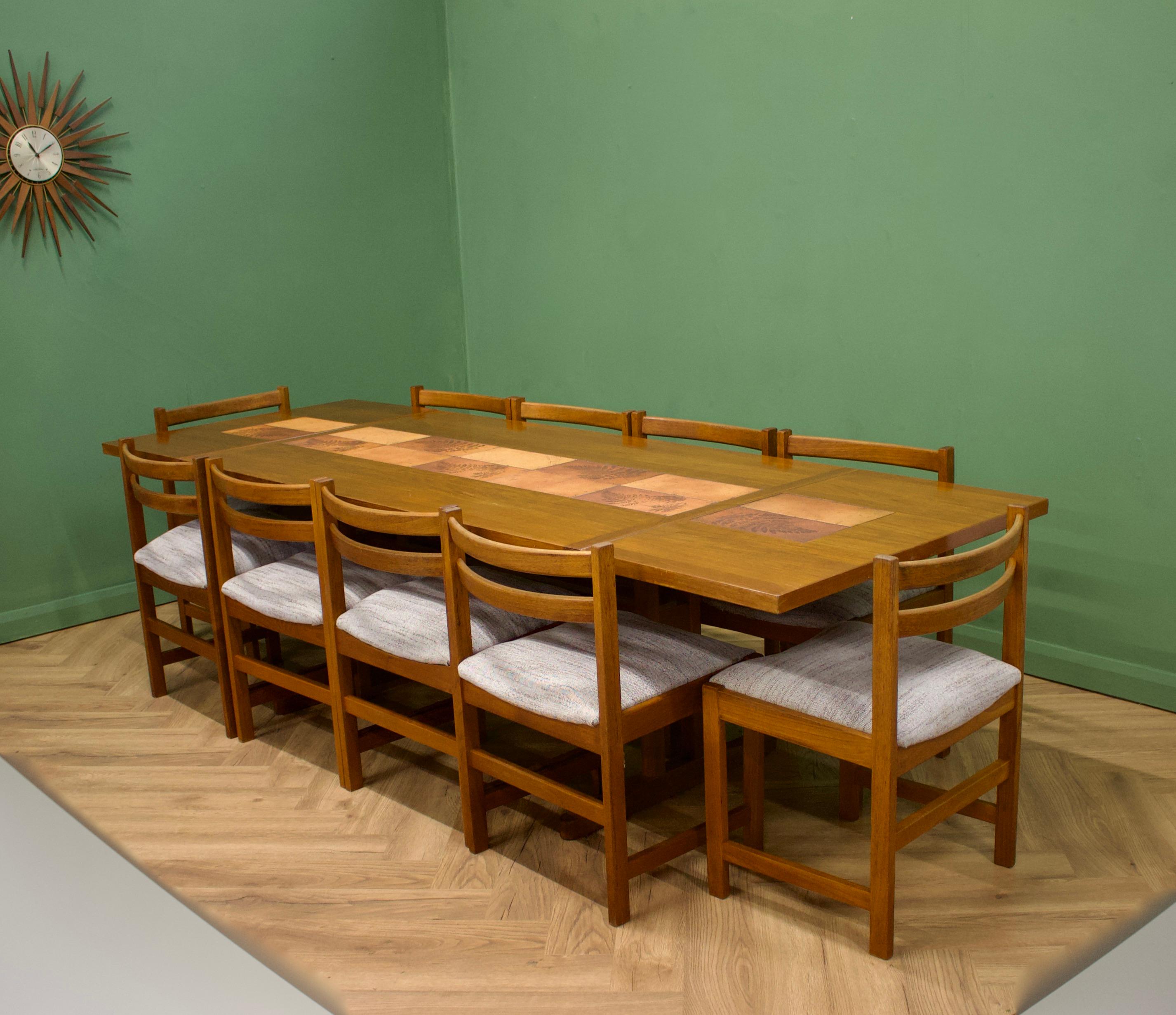 Mid-Century Modern Mid-Century Teak Tiled Extendable Dining Table & Chairs by Ansager Mobler, 1970s