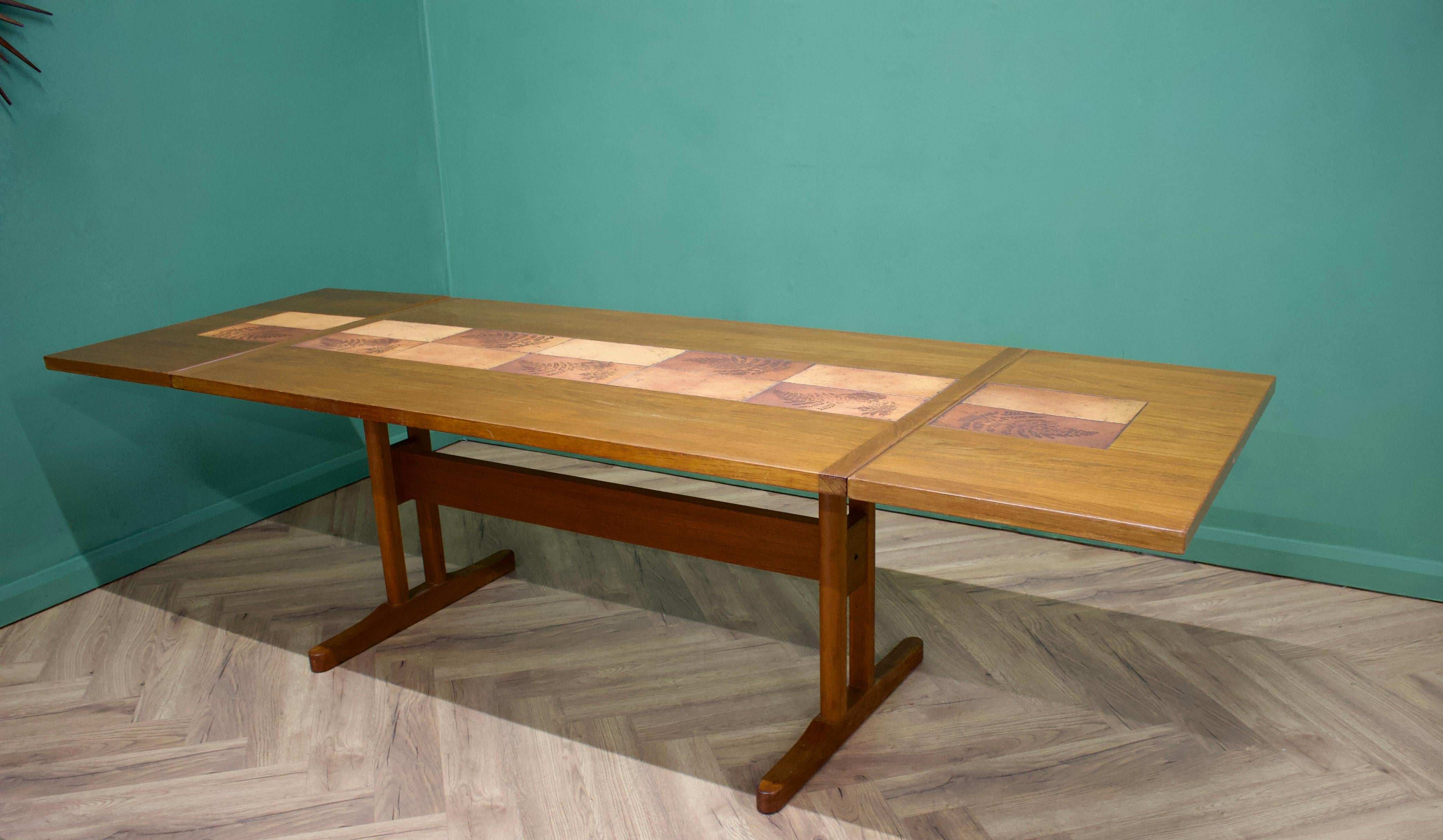 Mid-Century Teak Tiled Extendable Dining Table & Chairs by Ansager Mobler, 1970s In Good Condition In South Shields, GB