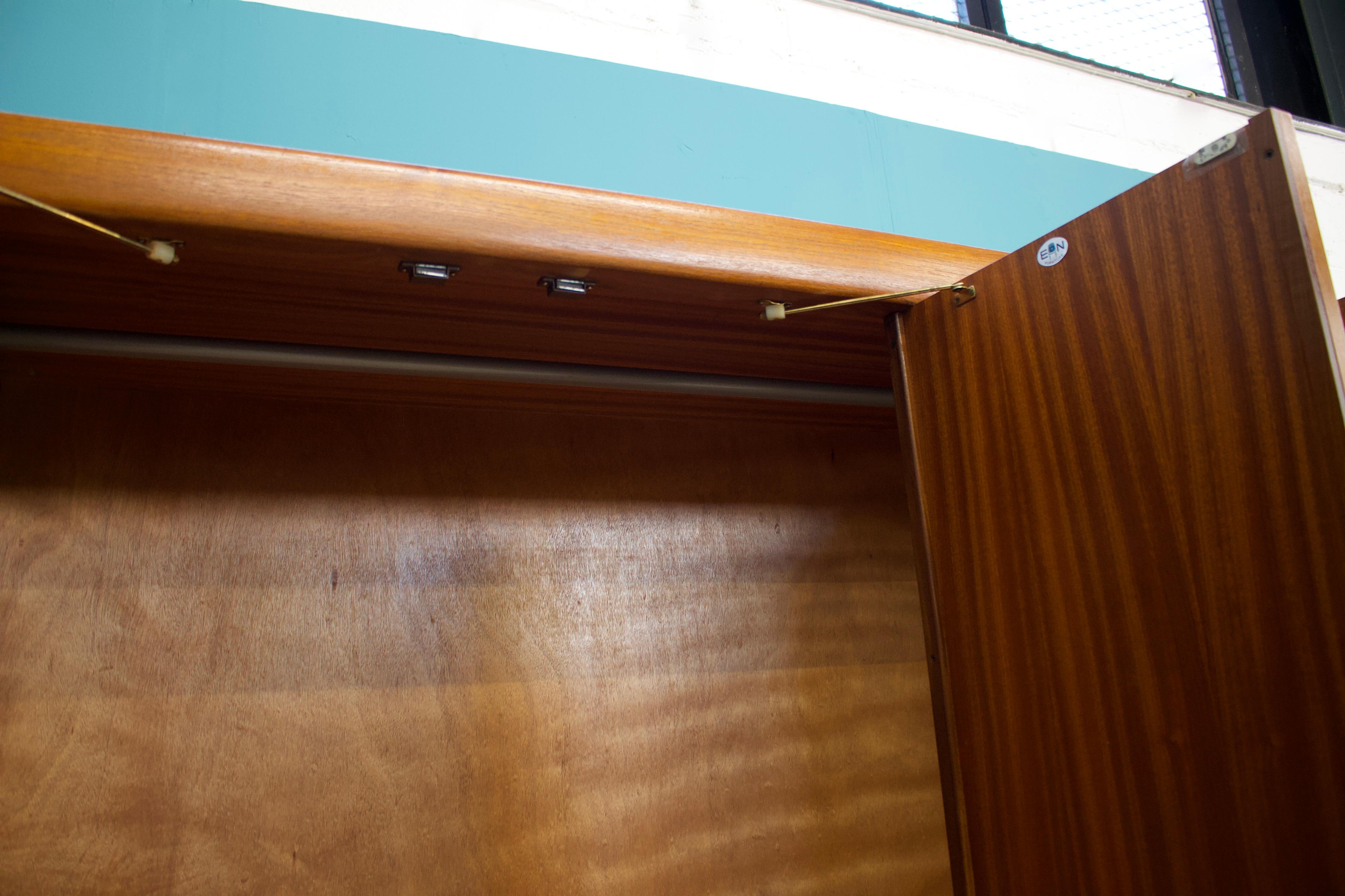 Mid Century Teak Triple Door Wardrobe from Elliots of Newbury 1960s 1