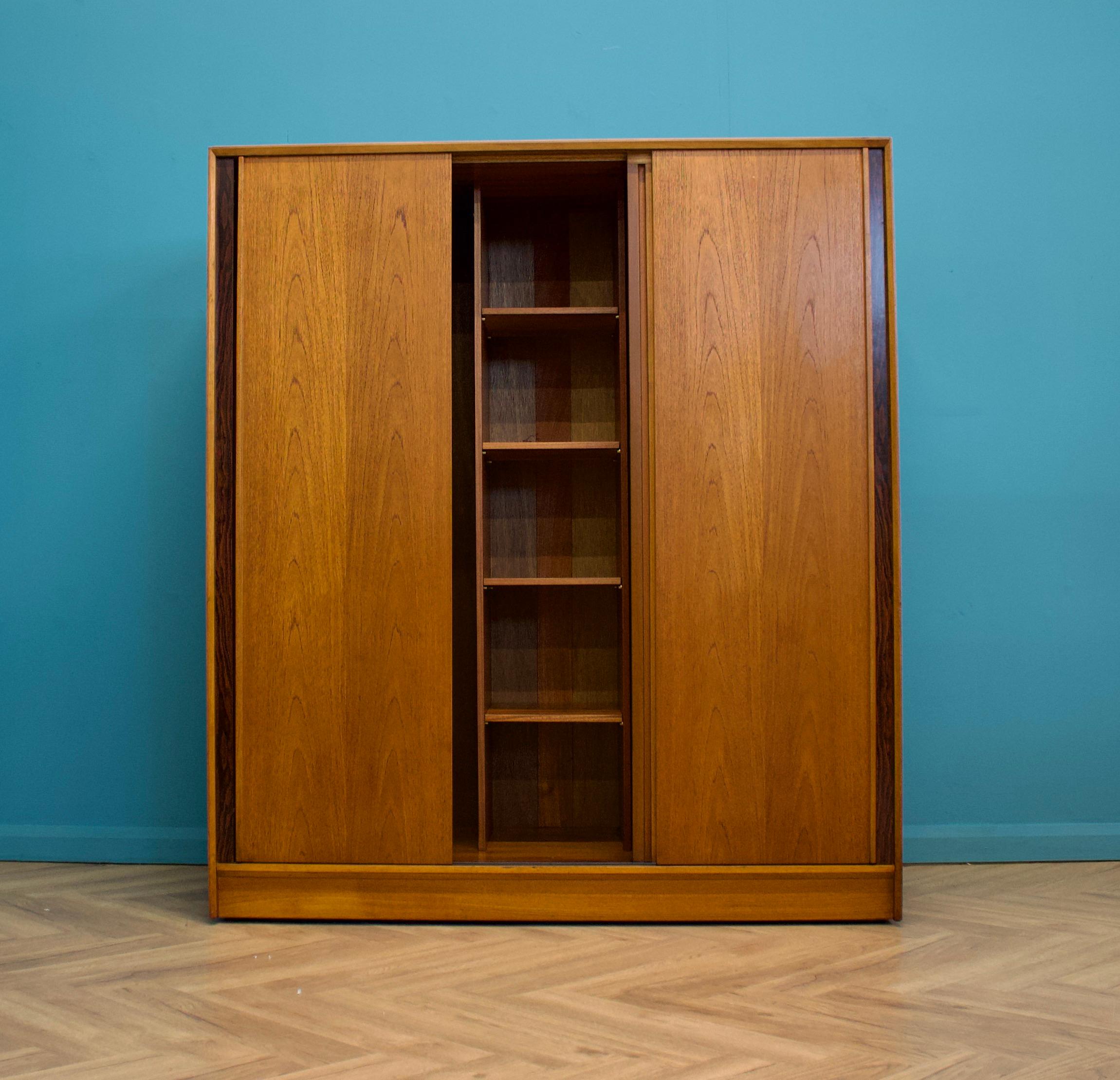 20th Century Mid Century Teak Triple Sliding Door Wardrobe from Austinsuite, 1960s