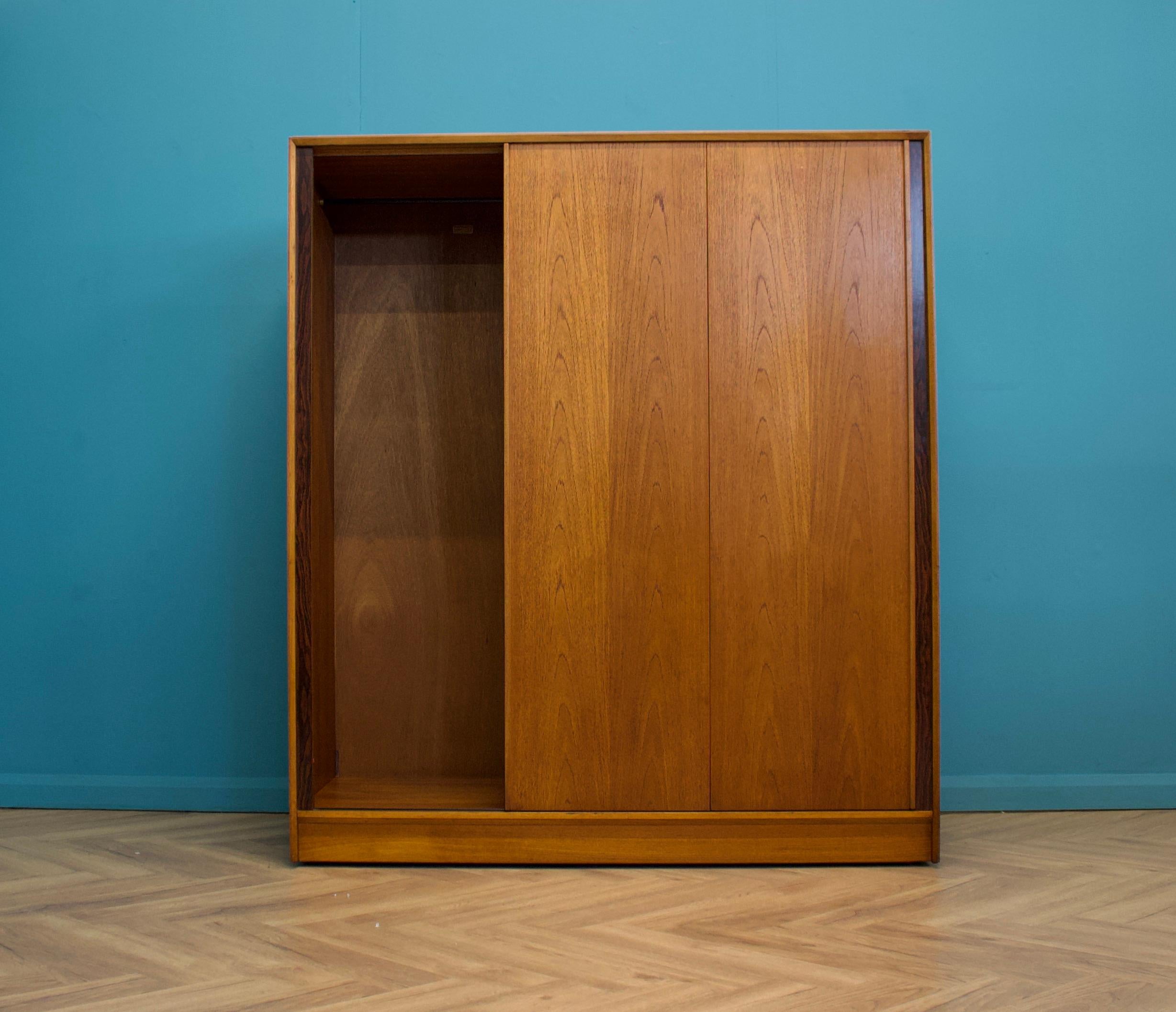 Mid Century Teak Triple Sliding Door Wardrobe from Austinsuite, 1960s 1