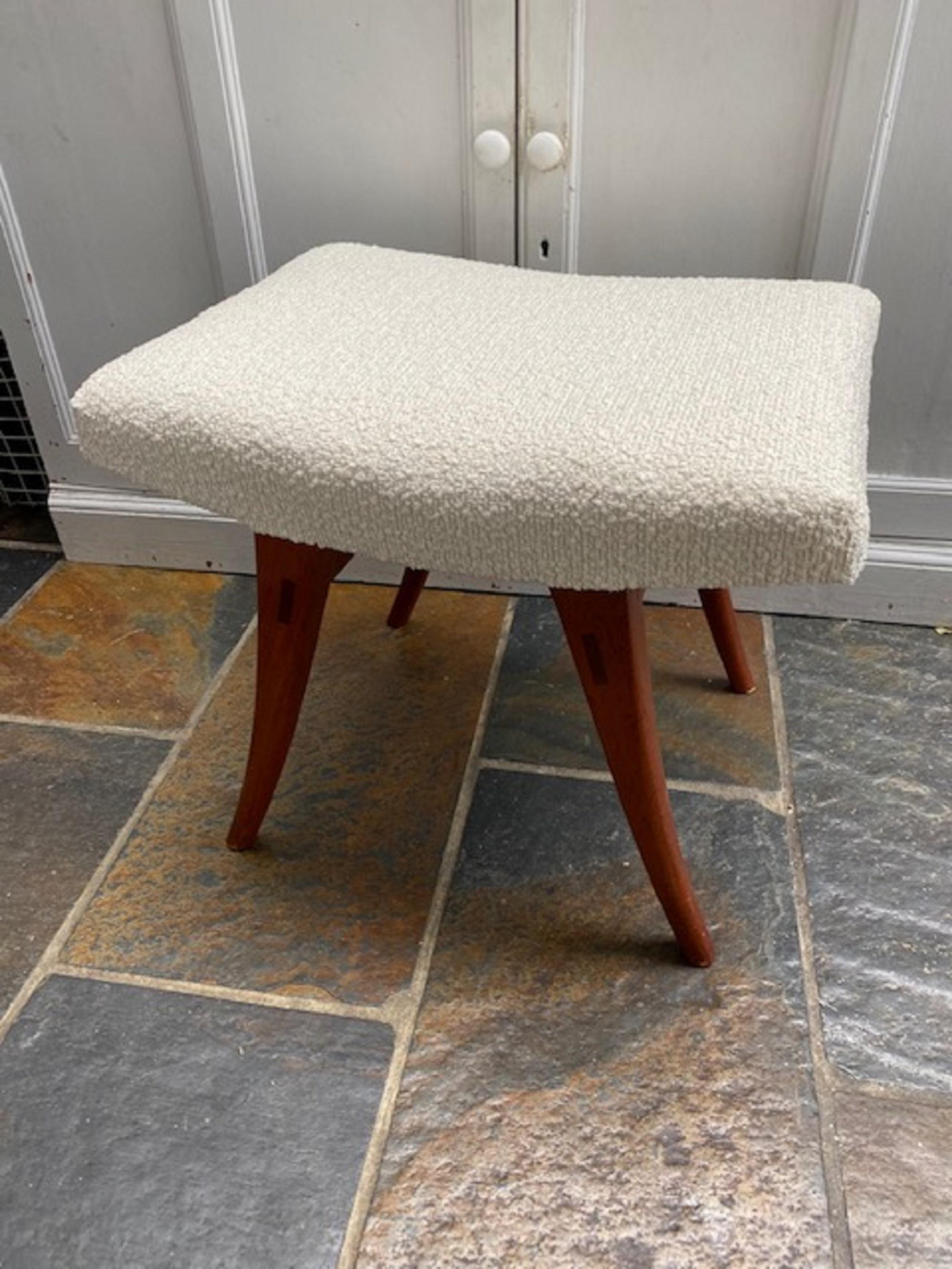 Mid-Century Teak Upholstered Dressing Table Stool, Danish, C. 1960s For Sale 4