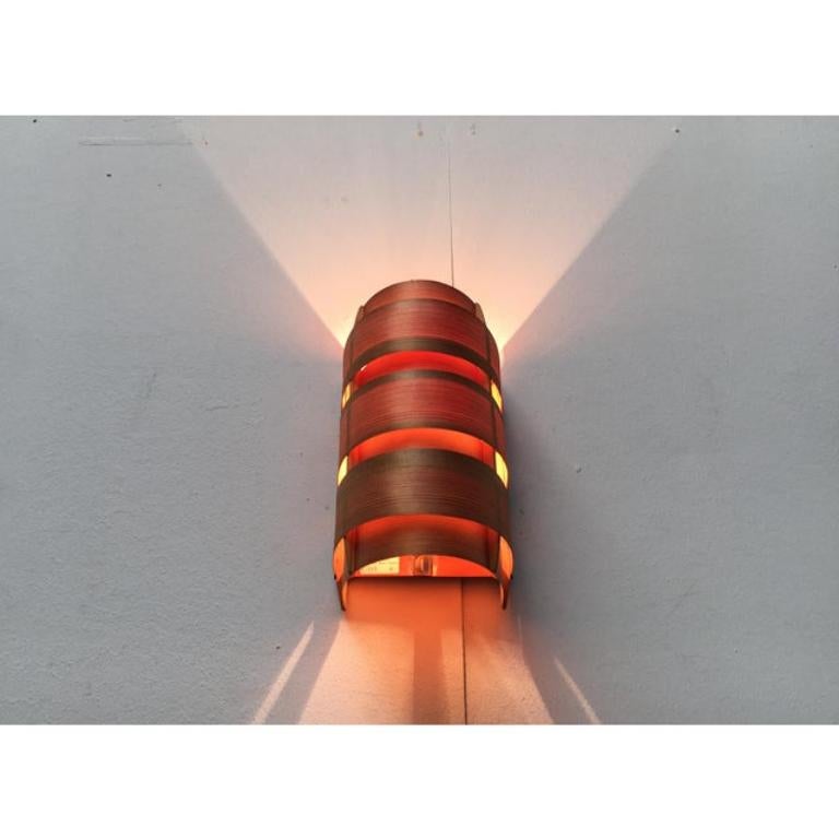 Lampada da parete in teak V155 Edda di Hans-Agne Jakobsson, 1950 In condizioni buone in vendita a Hamburg, DE