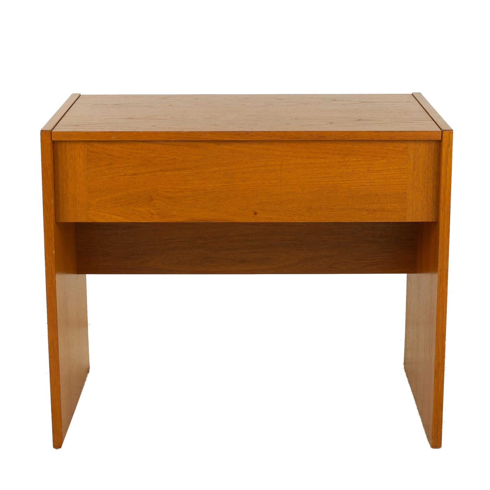 Mid-century teak vanity

This vanity measures: 34 wide x 18 deep x 28.5 inches high.

All pieces of furniture can be had in what we call restored vintage condition. That means the piece is restored upon purchase so it’s free of watermarks, chips