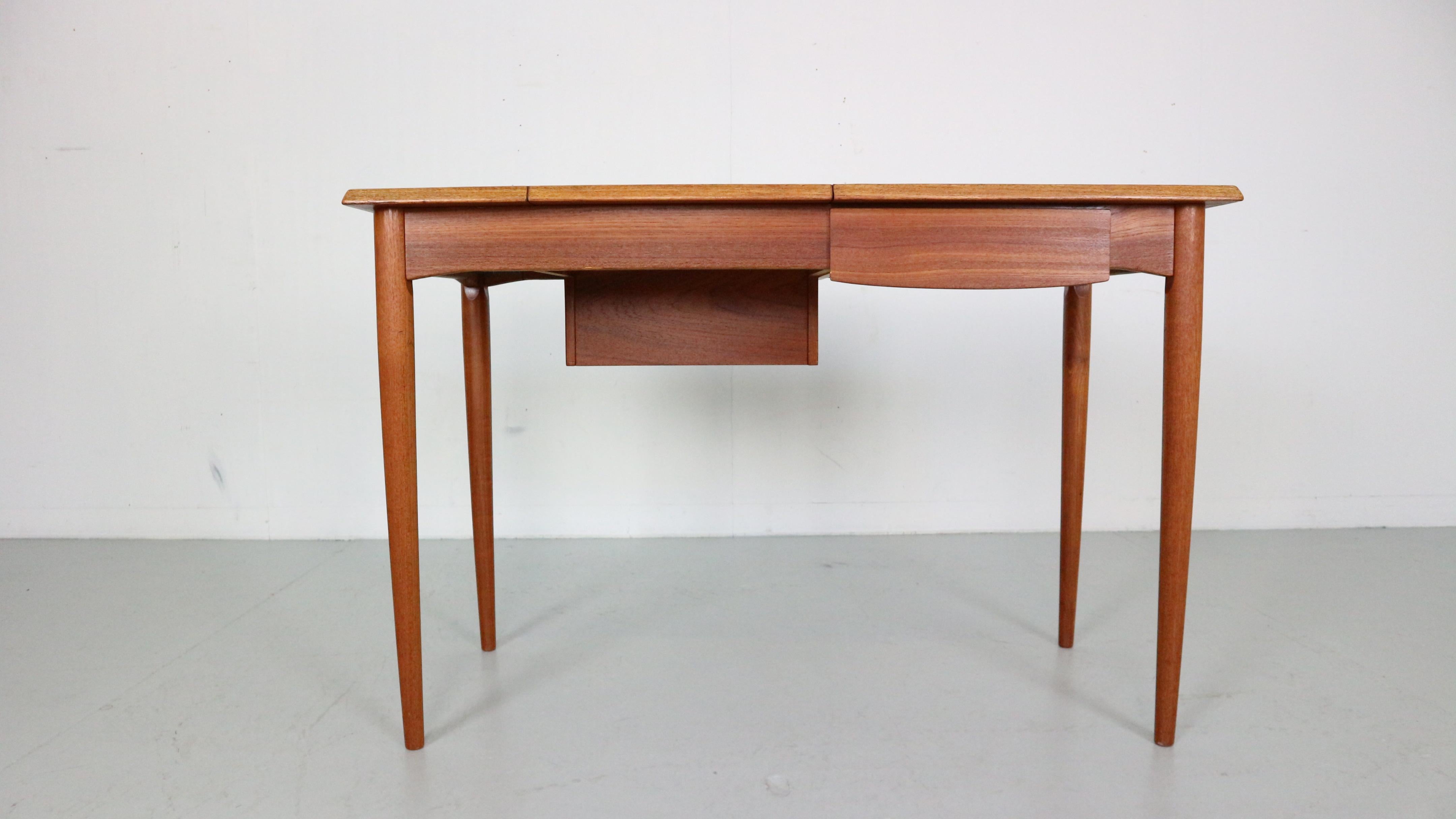 Mid-Century Modern Mid- Century Teak Vanity Table Or Desk By Hjerm Mobelfabrik, 1960 Denmark