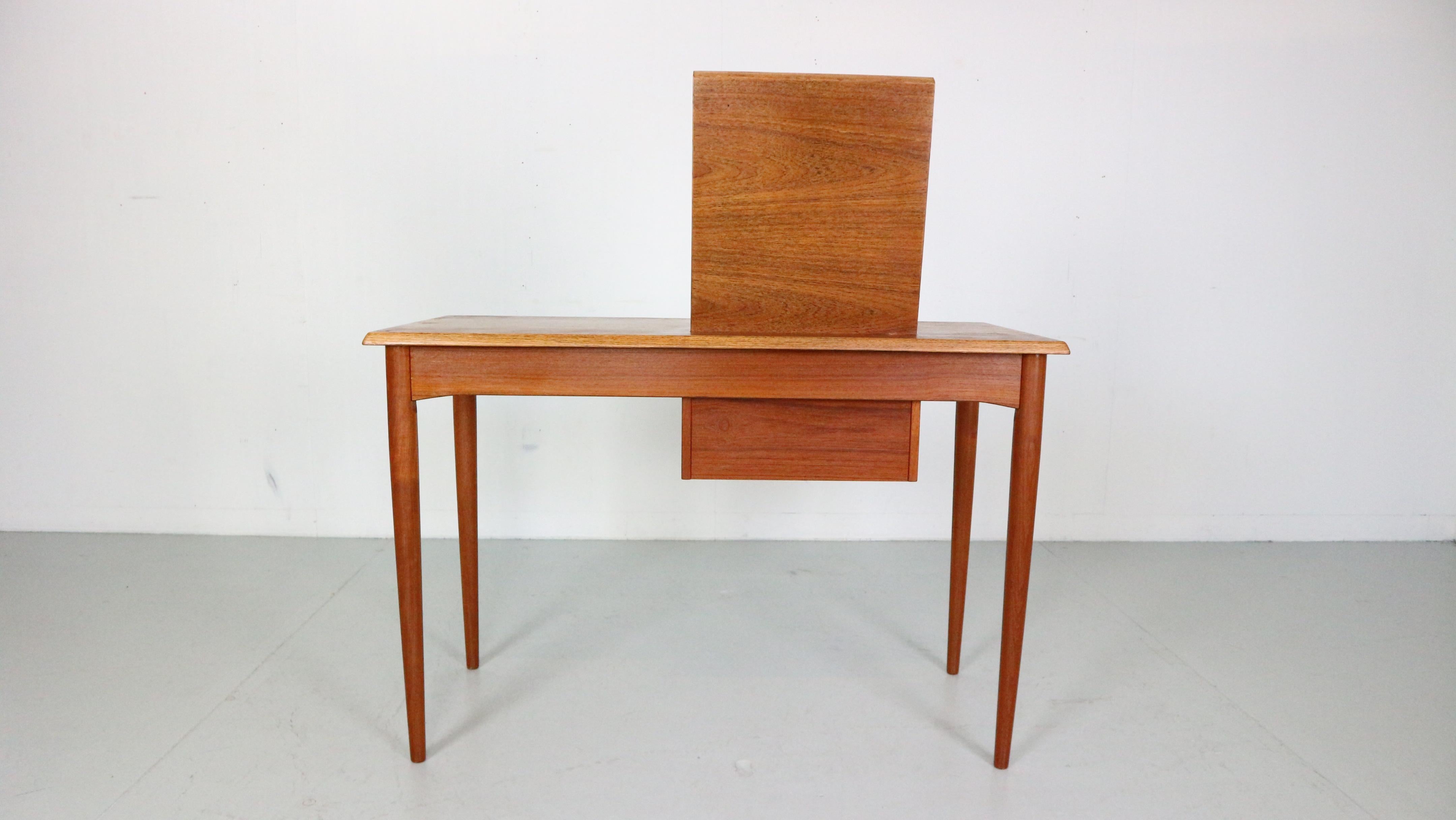 Mid-20th Century Mid- Century Teak Vanity Table Or Desk By Hjerm Mobelfabrik, 1960 Denmark