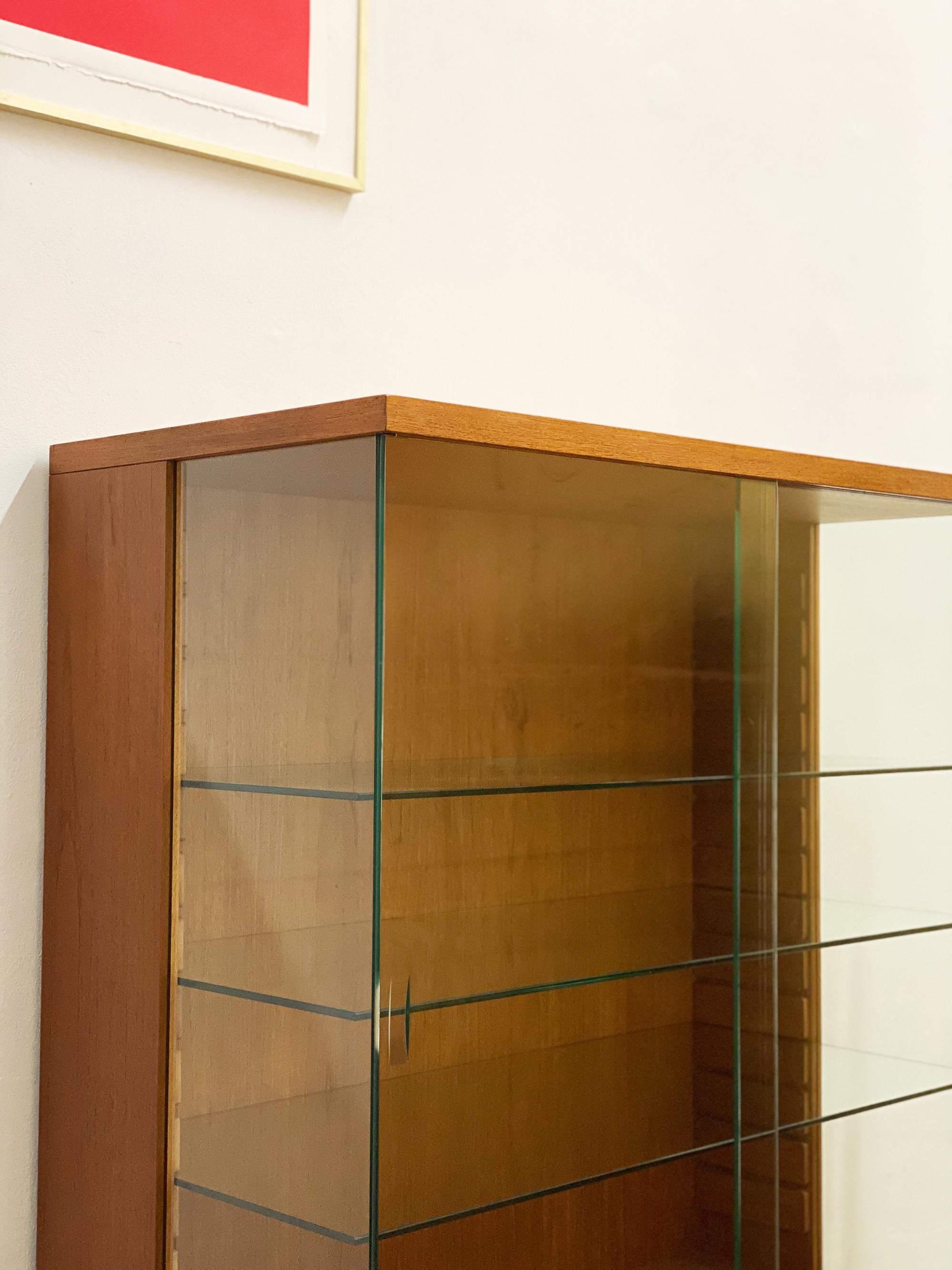 Mid Century Teak Vitrine or Glass Cabinet by Dieter Waeckerlin, Behr, Germany 5