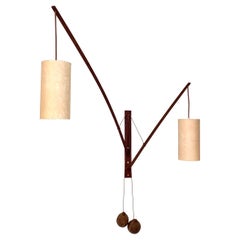 Mid Century Teak Wall Lights Lamp by Rupprecht Skrip, 1950s
