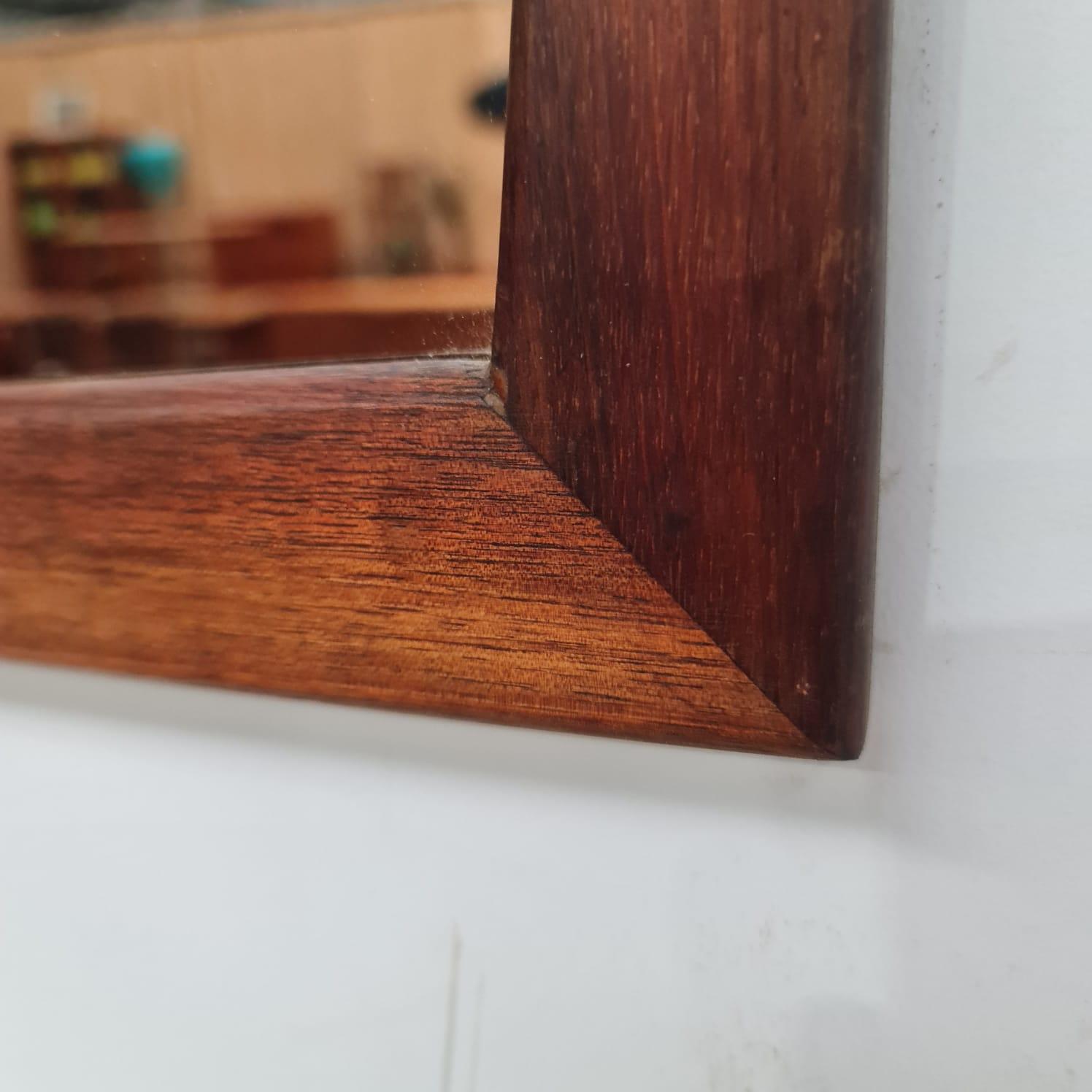 Midcentury Teak Wall Mirror In Good Condition For Sale In LYON, FR