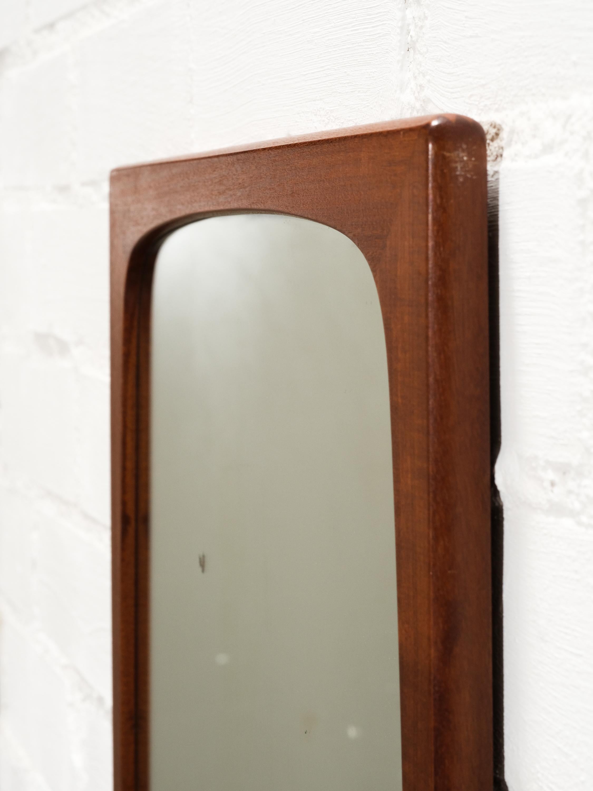Mid-20th Century Mid-Century Teak Wall Mirror, Glas & Trä Hovmantorp, Sweden For Sale