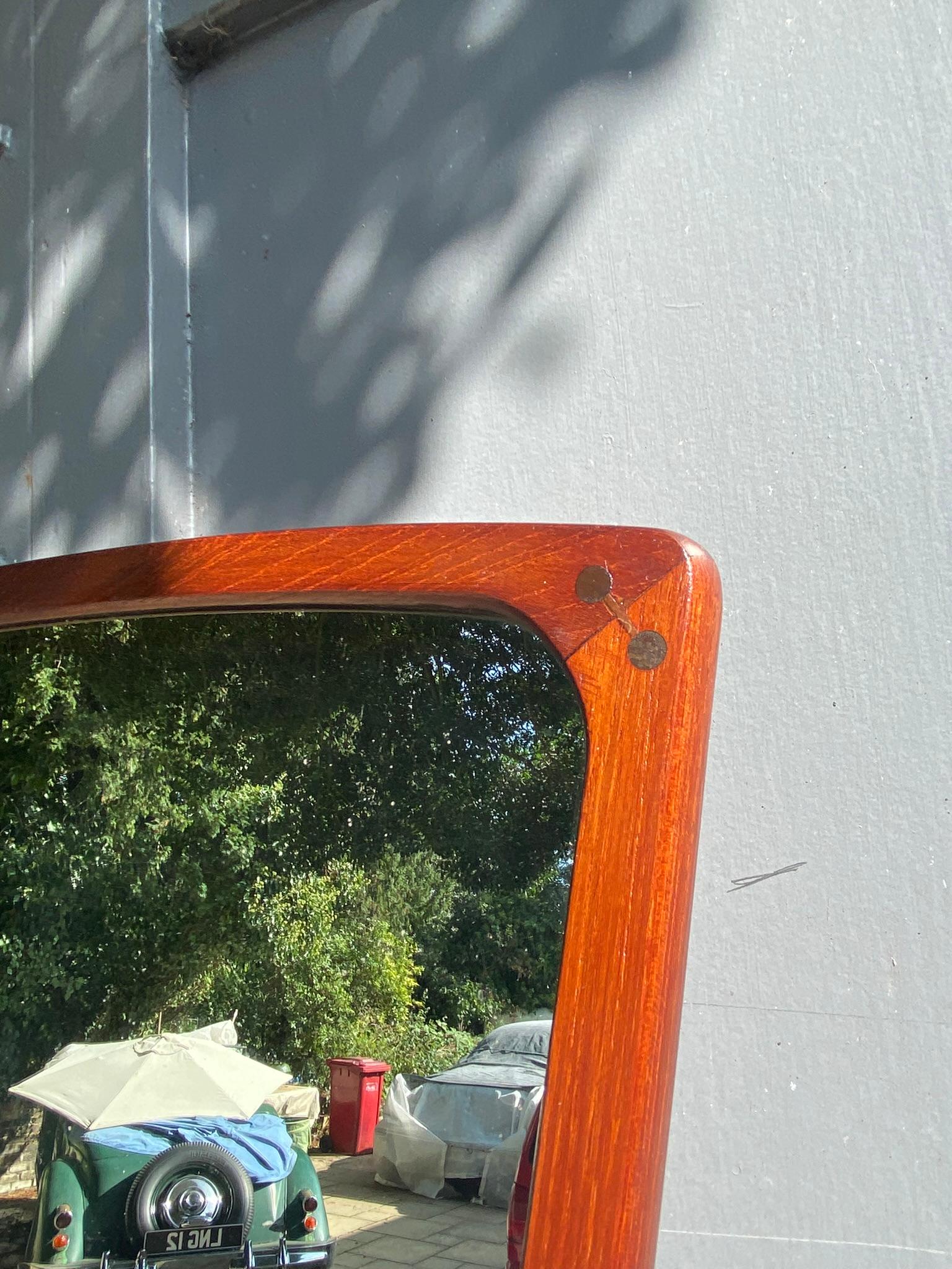Mid-Century Teak Wall Mirror, Made by ‘IDG’ International Designers Group For Sale 5