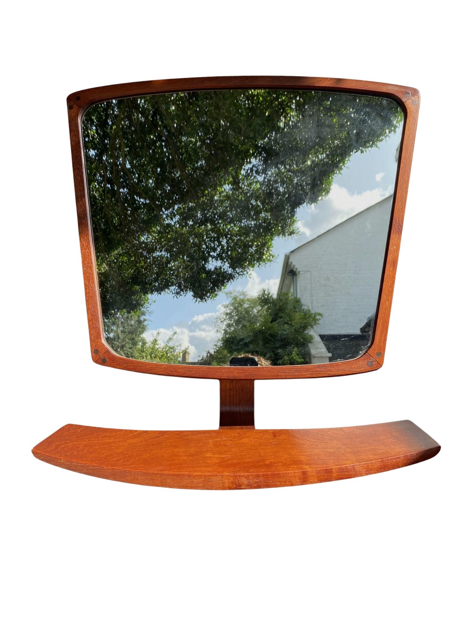 Mid-Century Teak Wall Mirror, Made by ‘IDG’ International Designers Group For Sale 6