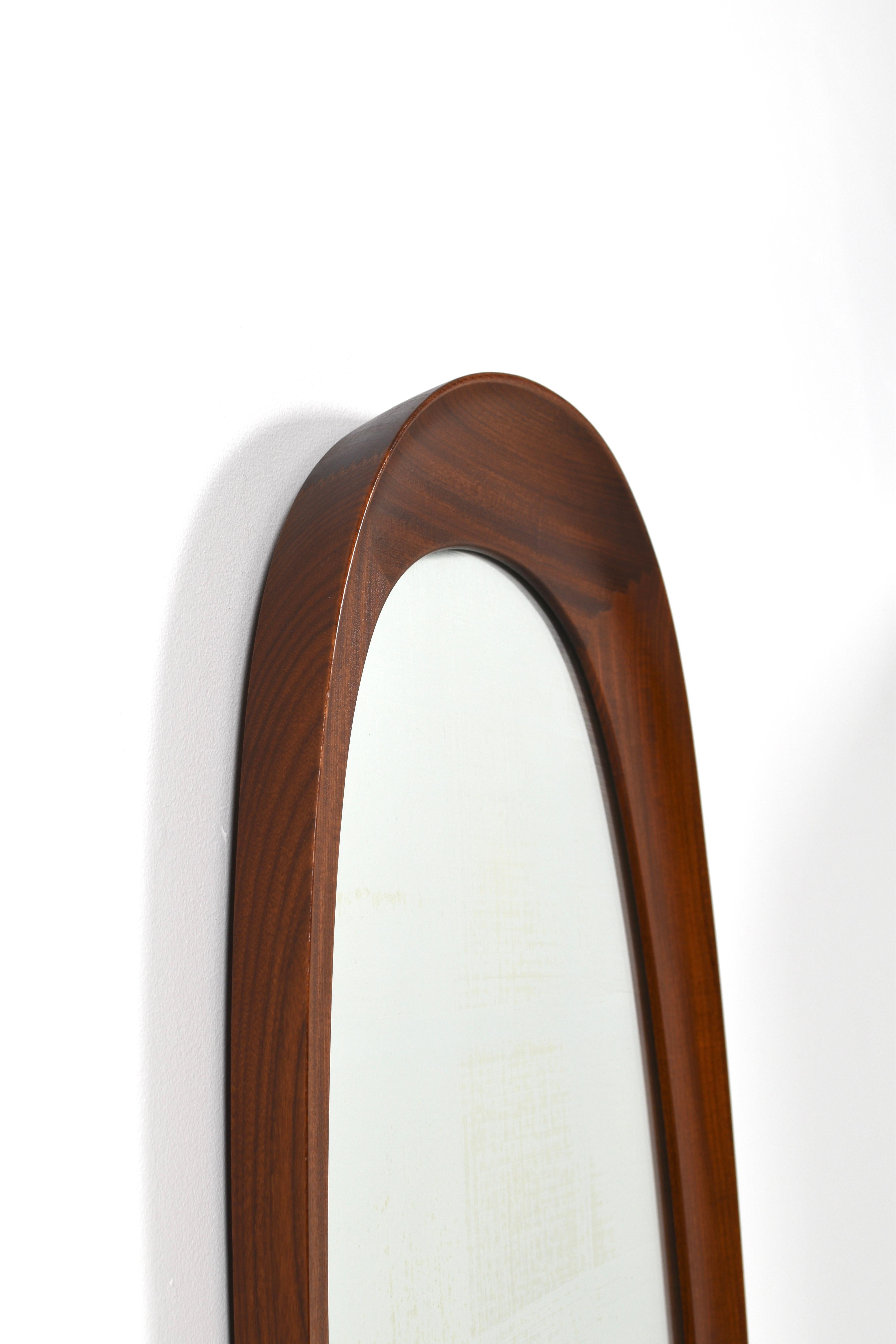 Mid-Century Teak Wall Mirrors with Crystal Glass by Glas & Trä, Sweden, 1950s For Sale 4