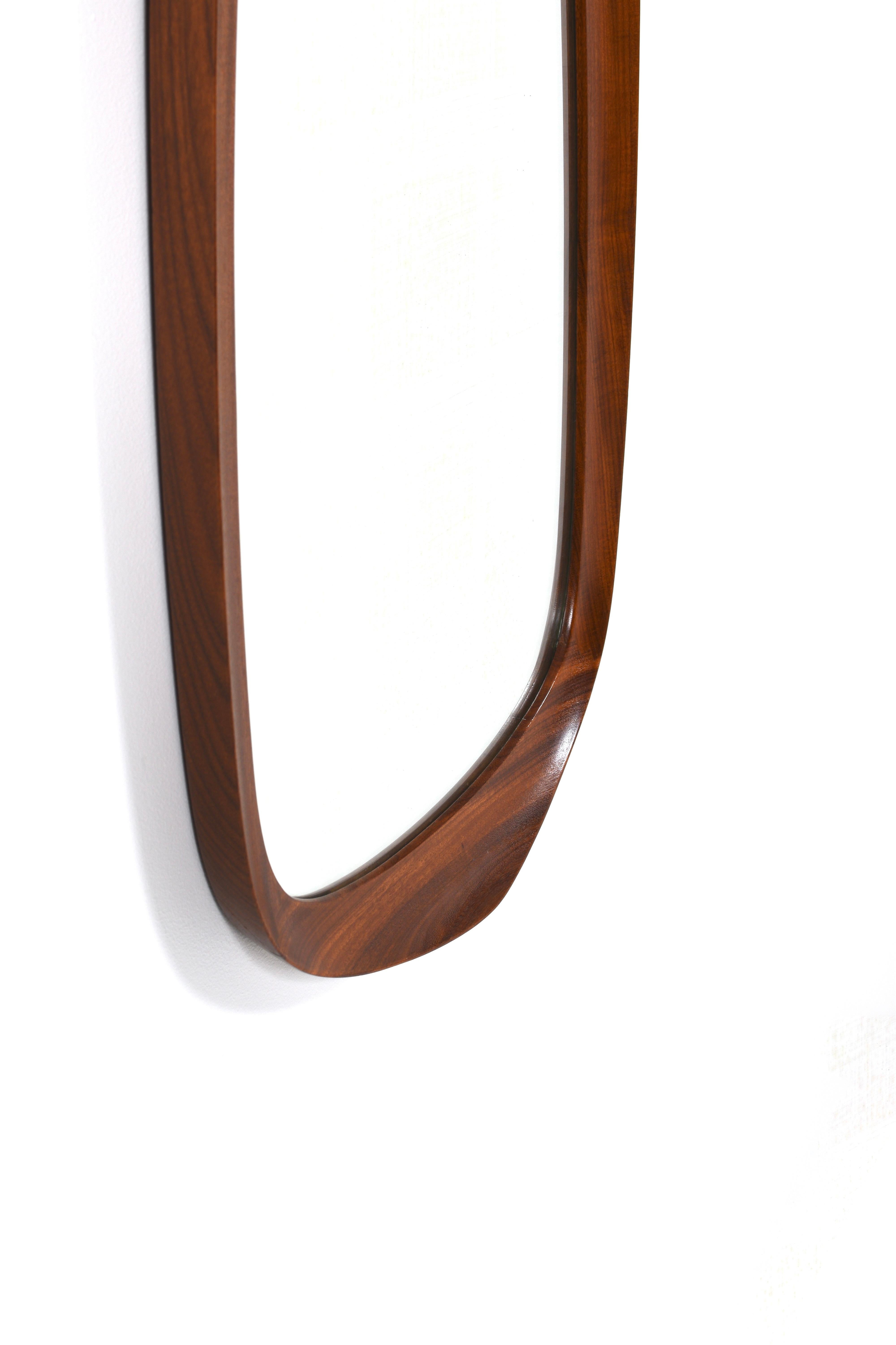 Mid-Century Teak Wall Mirrors with Crystal Glass by Glas & Trä, Sweden, 1950s For Sale 6