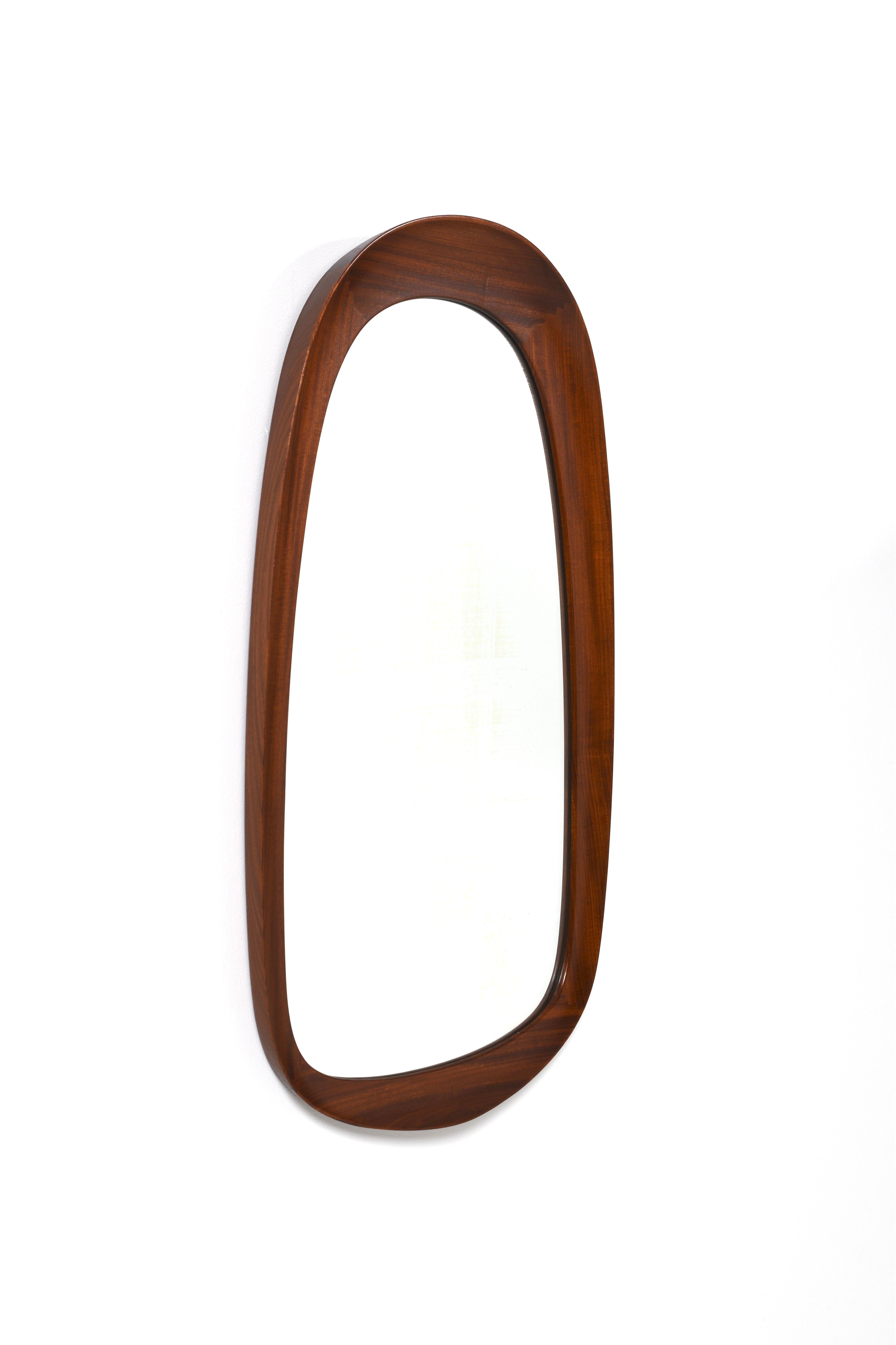 Mid-Century Teak Wall Mirrors with Crystal Glass by Glas & Trä, Sweden, 1950s For Sale 9