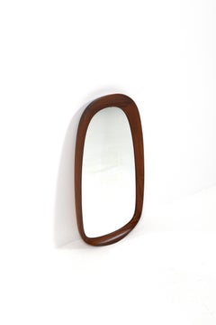 Mid-Century Teak Wall Mirrors with Crystal Glass by Glas & Trä, Sweden, 1950s
