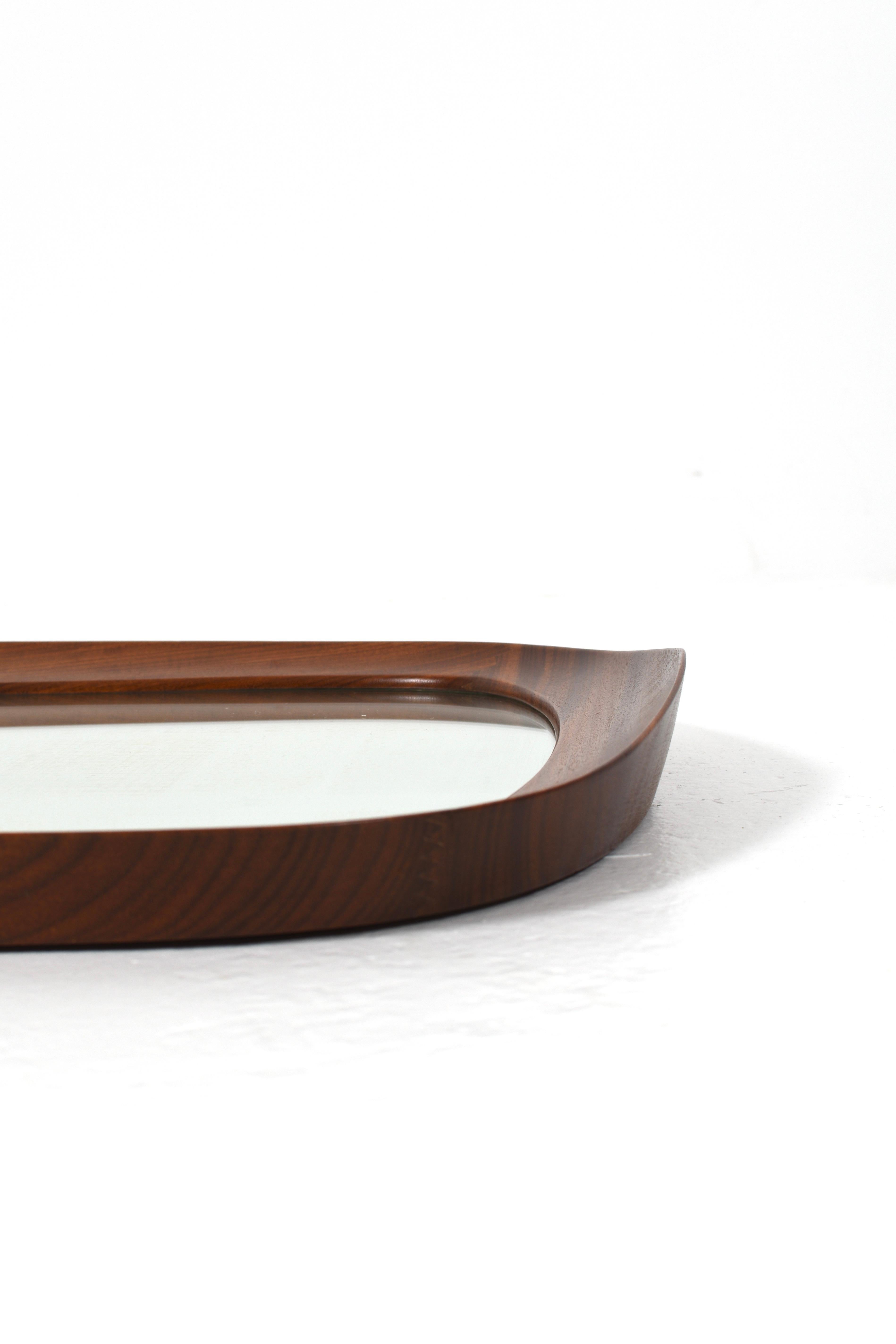 Mid-Century Modern Mid-Century Teak Wall Mirrors with Crystal Glass by Glas & Trä, Sweden, 1950s For Sale