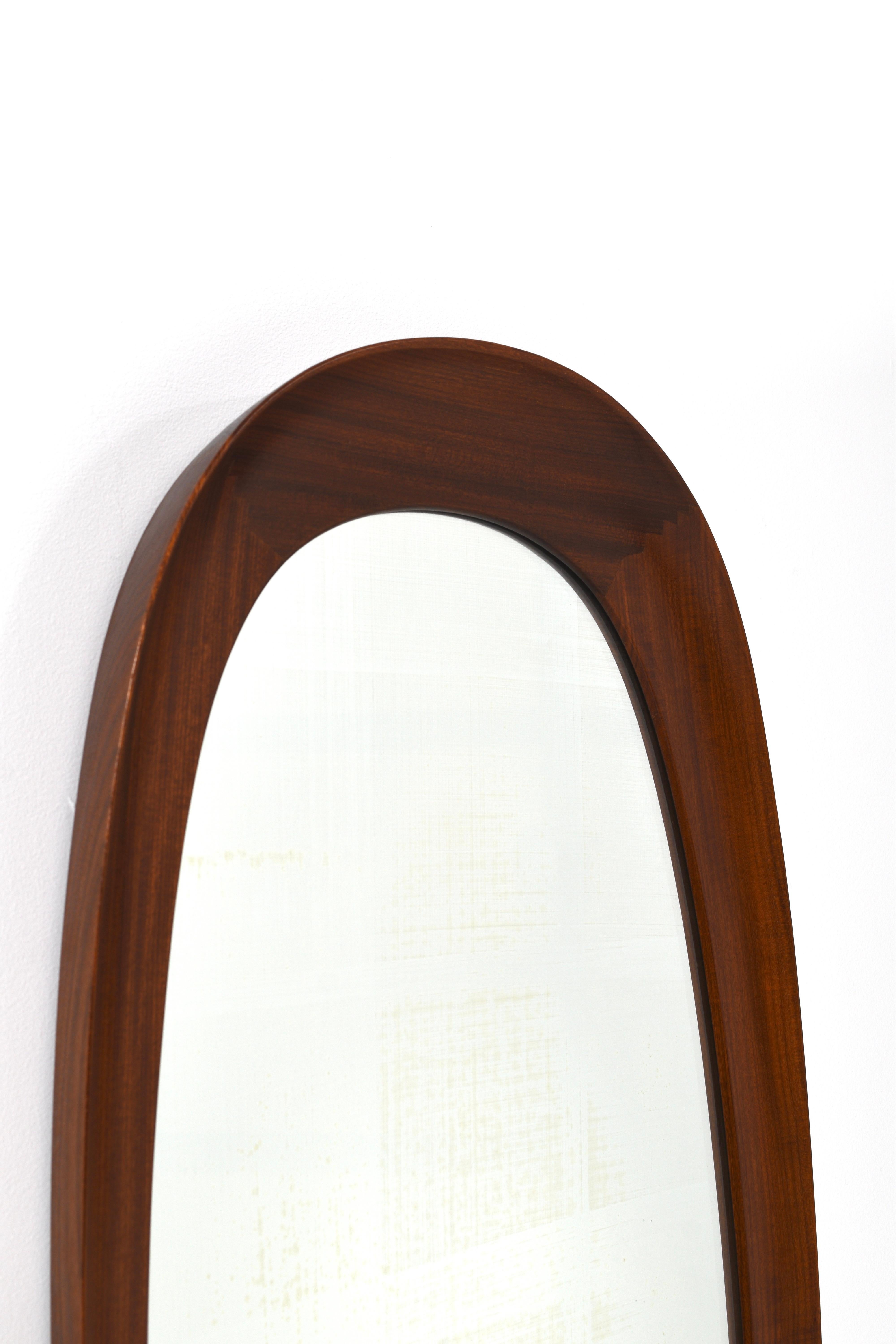 Swedish Mid-Century Teak Wall Mirrors with Crystal Glass by Glas & Trä, Sweden, 1950s For Sale