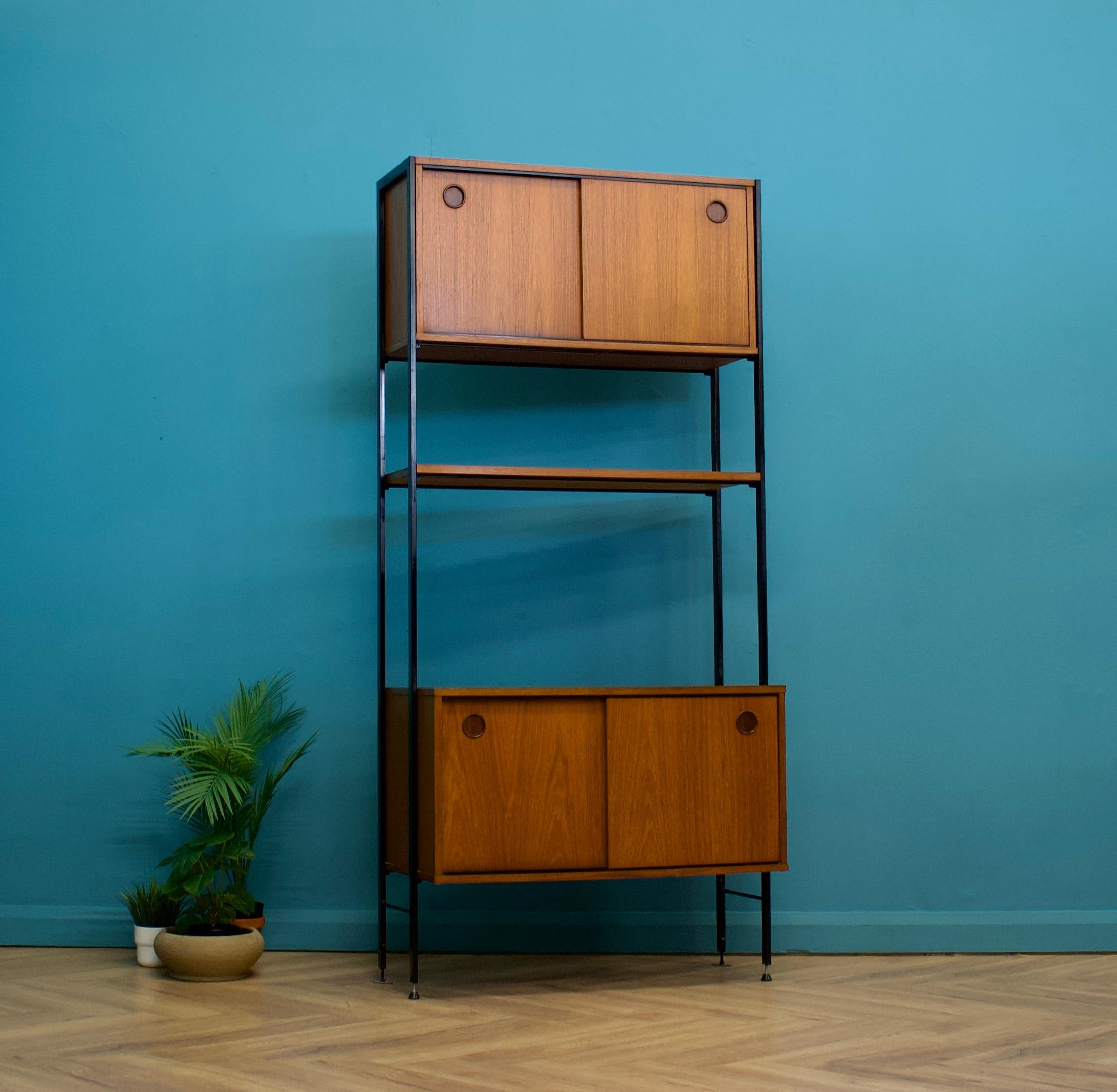 Veneer Mid Century Teak Wall or Shelving Unit from Avalon, 1960s