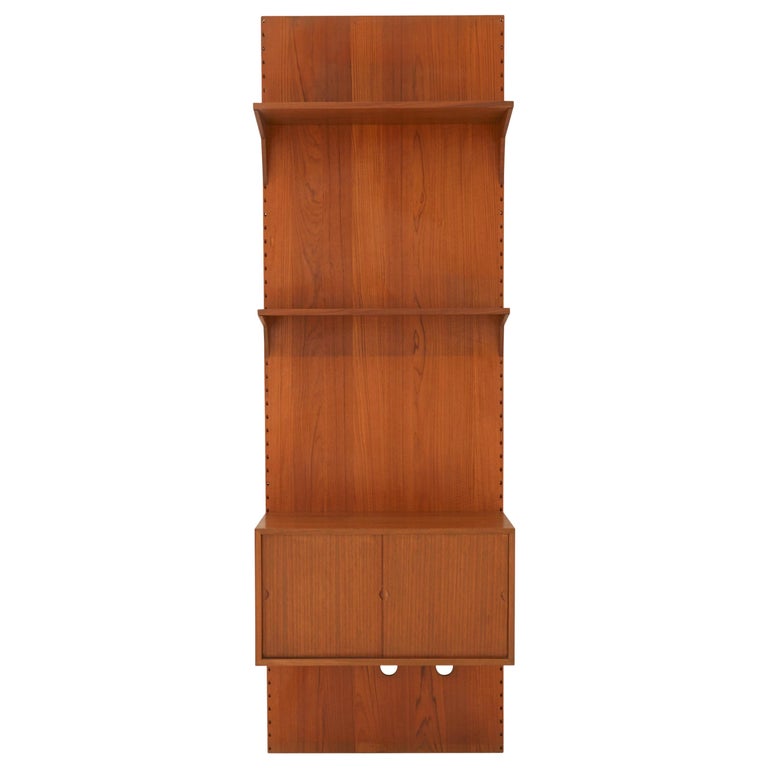 Midcentury Teak Wall Shelving Unit For Sale at 1stDibs
