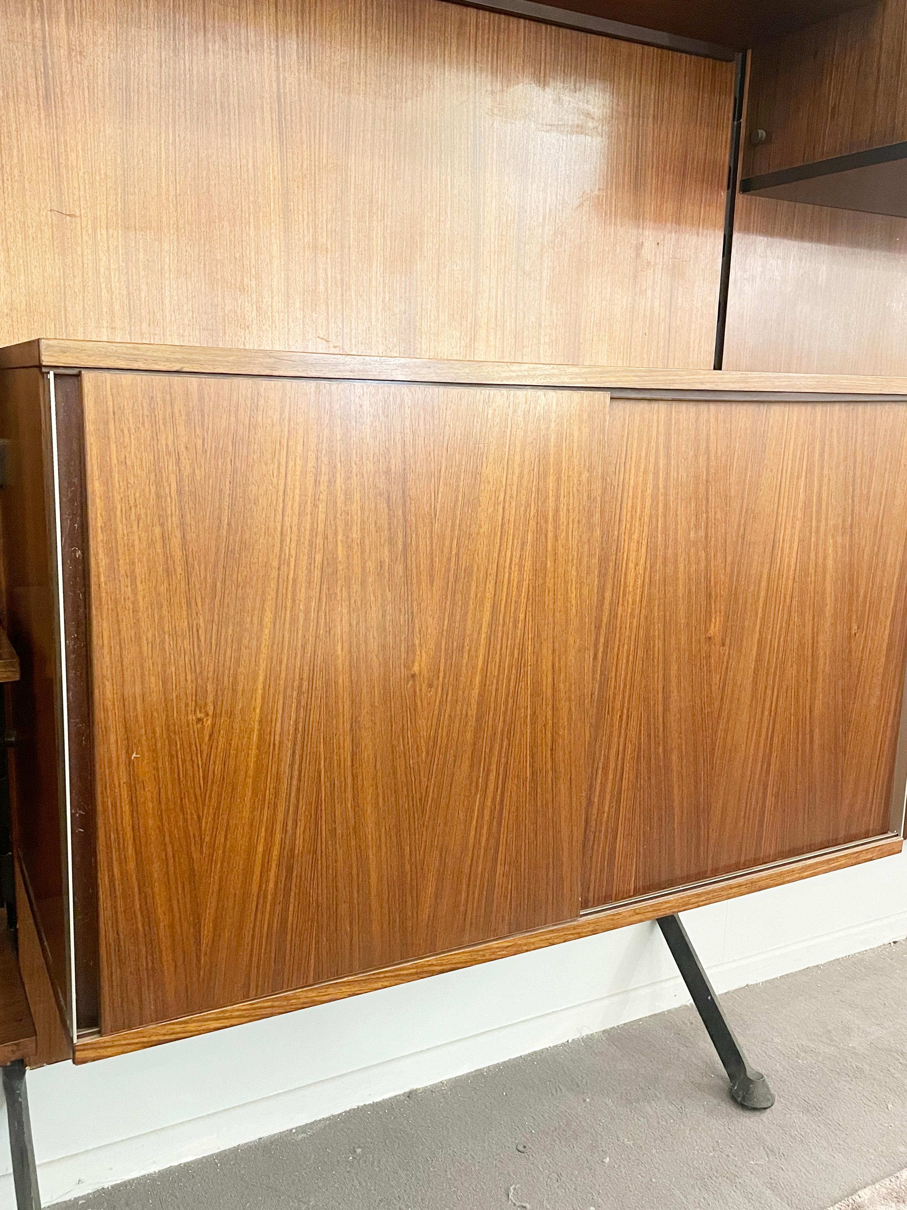 Italian Mid-Century Teak Wall Unit by Ico Parisi, Italy 1960s For Sale