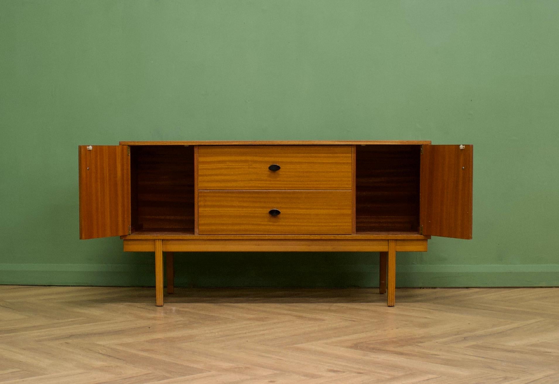Polished Mid Century Teak  & Walnut Compact Sideboard from Austinsuite, 1960s