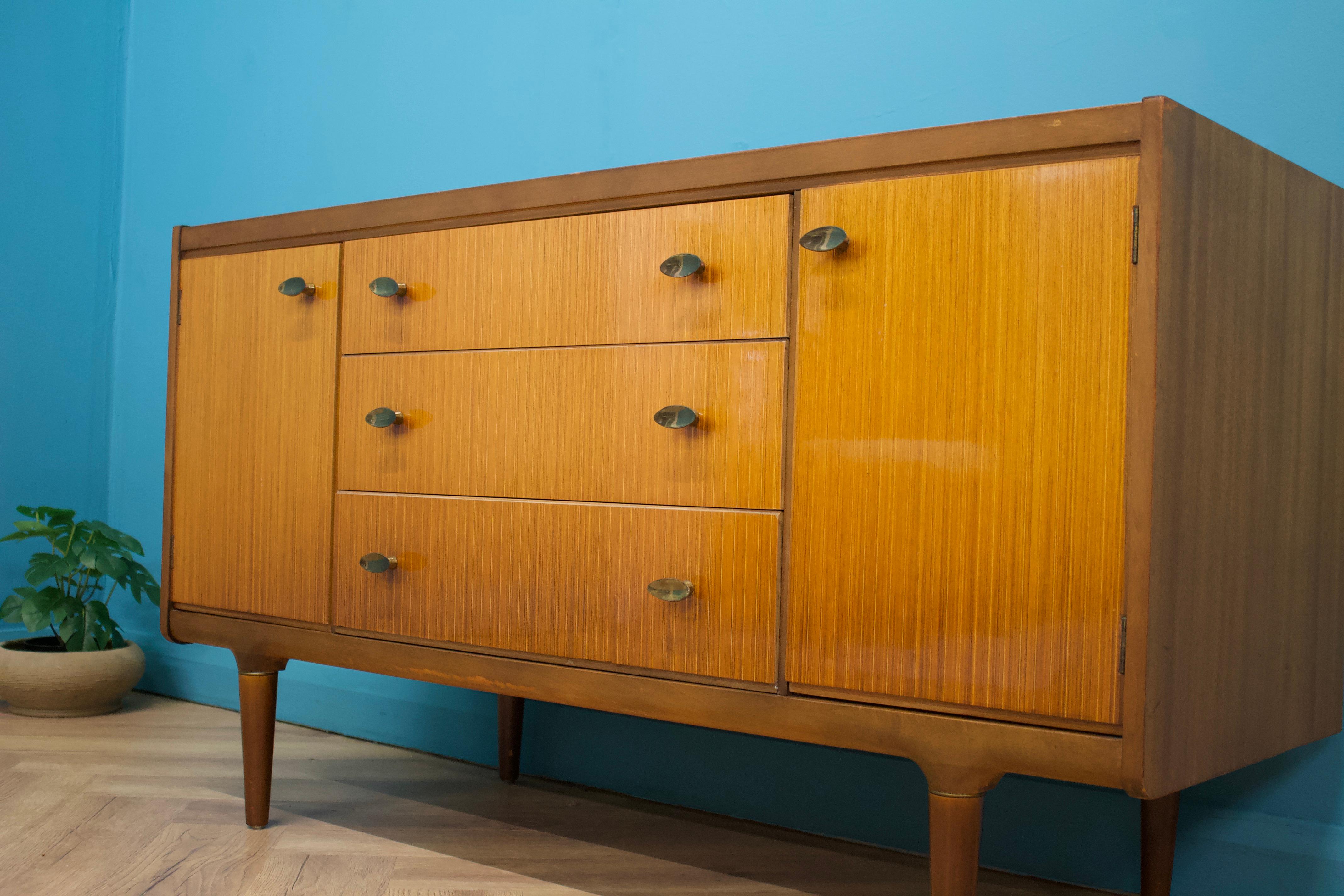 Mid-Century Modern Mid Century Teak  & Walnut Compact Sideboard from Wrighton, 1960s