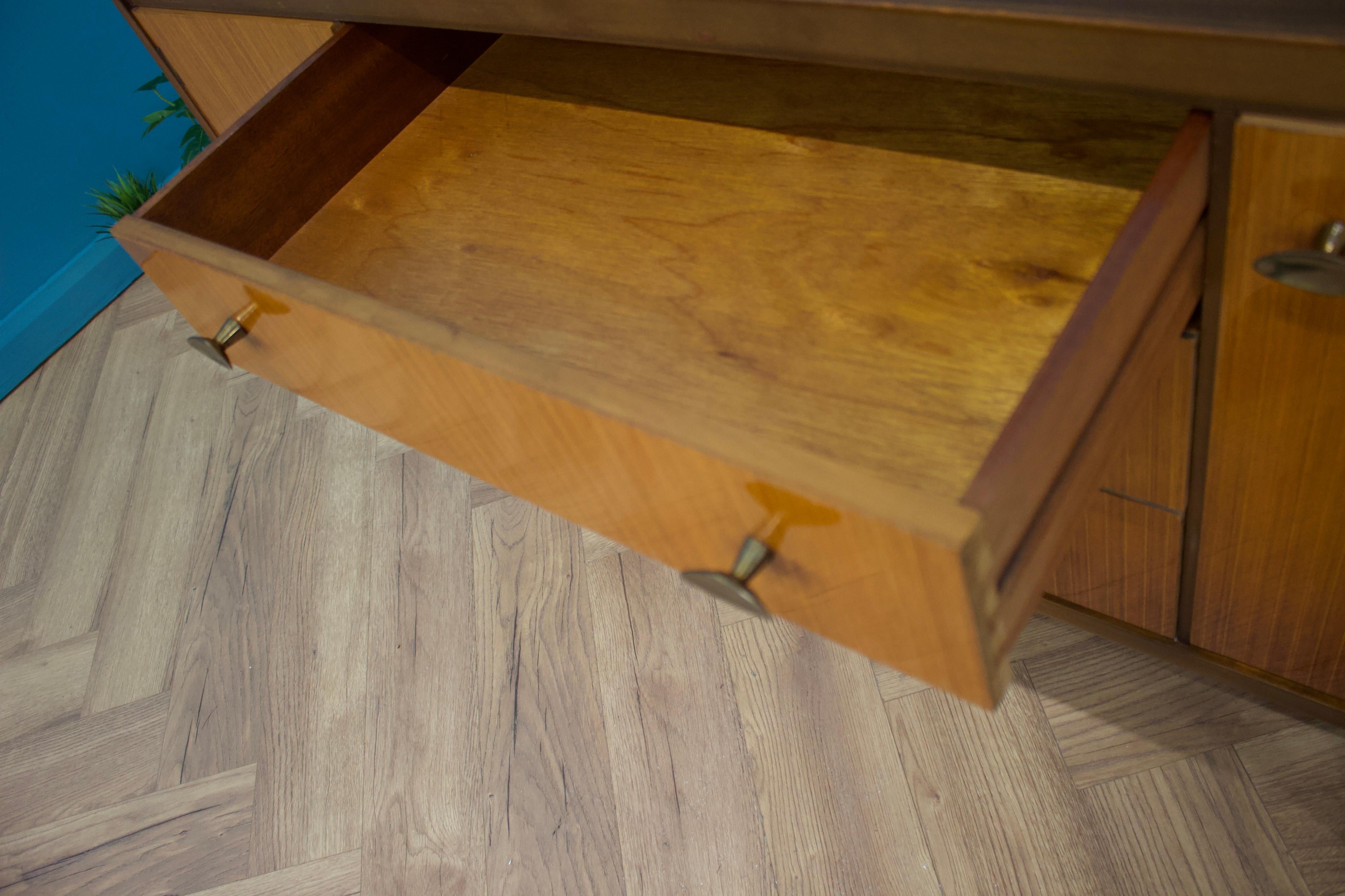 Mid Century Teak  & Walnut Compact Sideboard from Wrighton, 1960s In Good Condition In South Shields, GB