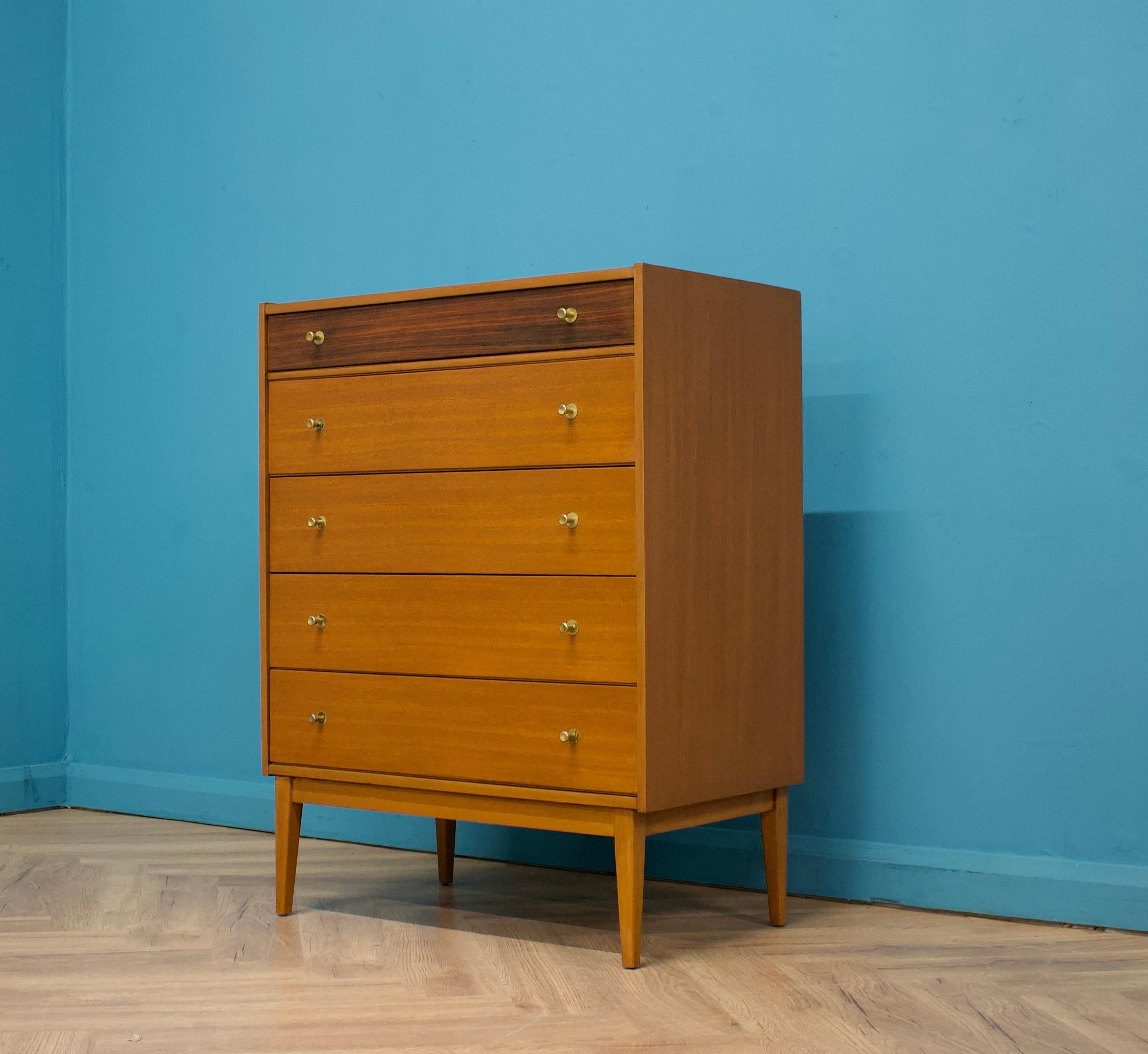 Mid-Century Modern Mid-Century Teak & Walnut Tallboy Chest of Drawers from William Lawrence, 1960s