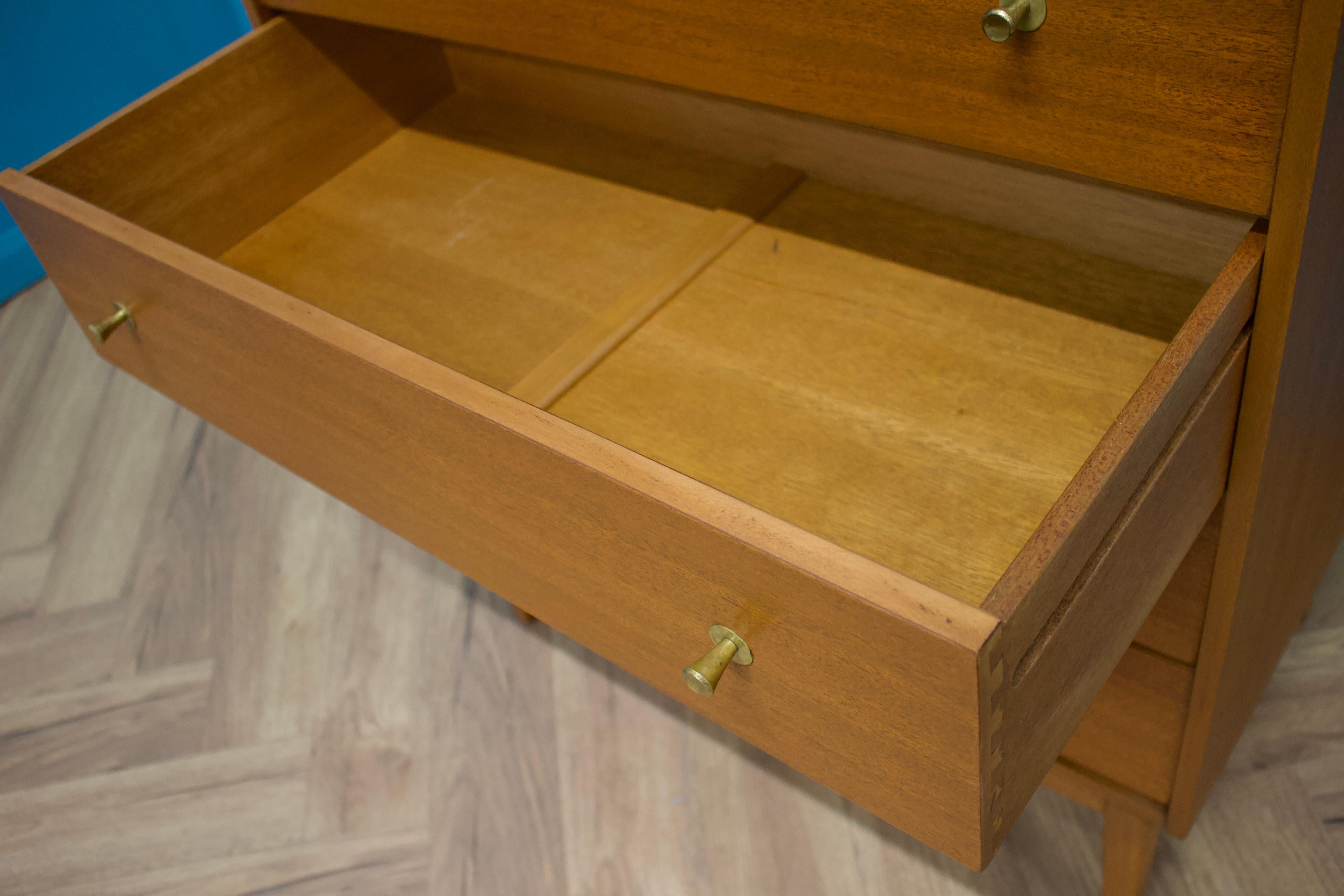 20th Century Mid-Century Teak & Walnut Tallboy Chest of Drawers from William Lawrence, 1960s
