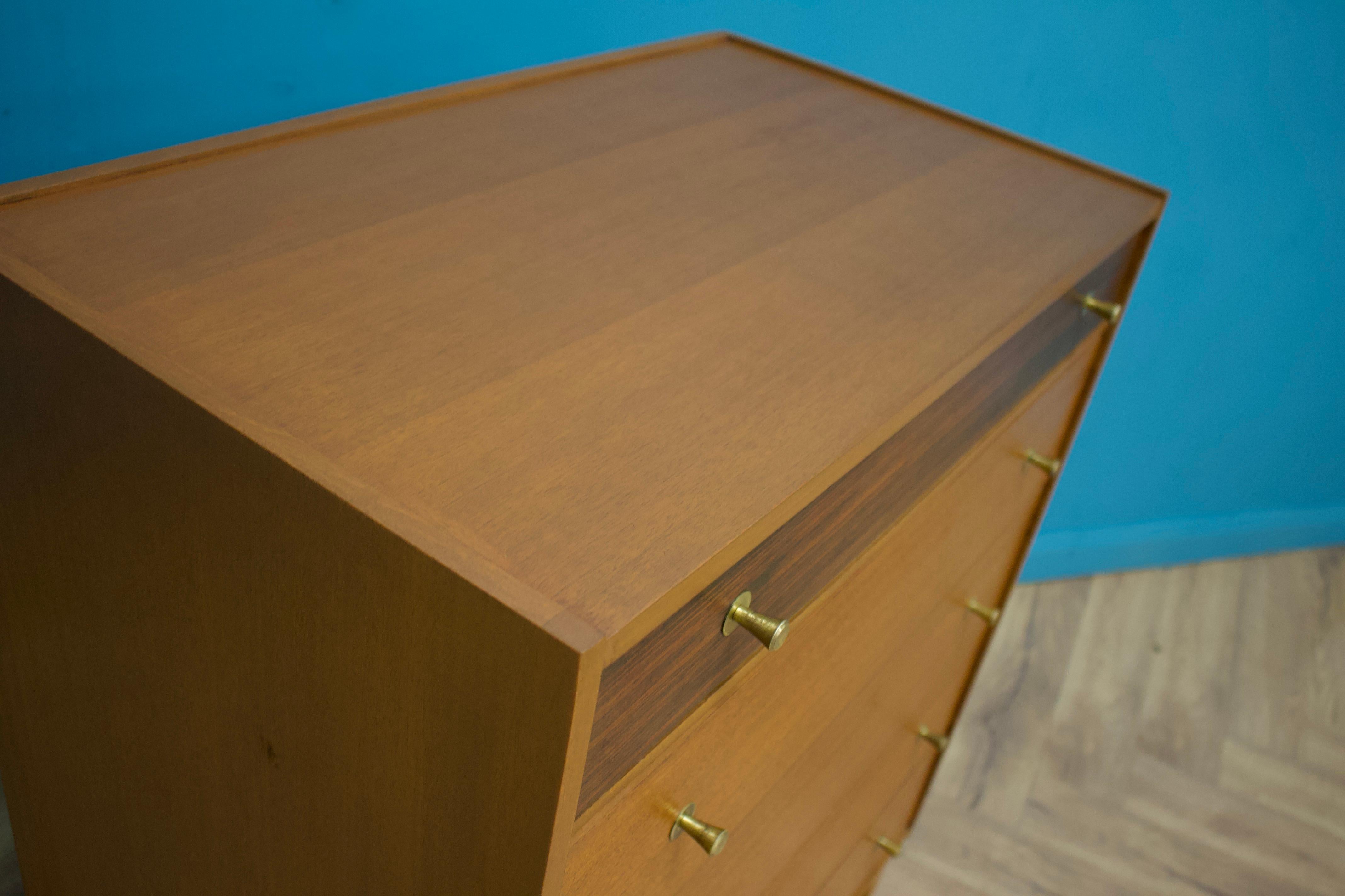 Mid-Century Teak & Walnut Tallboy Chest of Drawers from William Lawrence, 1960s 1