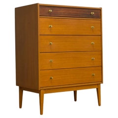 Mid-Century Teak & Walnut Tallboy Chest of Drawers from William Lawrence, 1960s