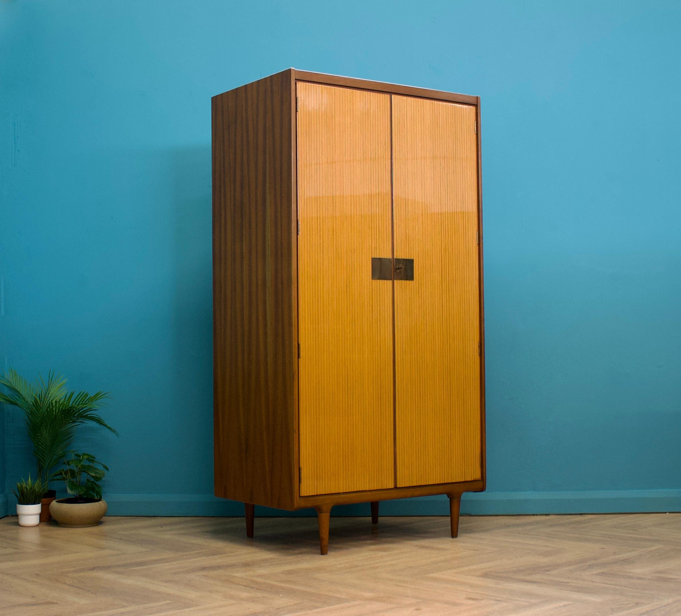 European Mid-Century Teak & Walnut Wardrobe from Wrighton, 1960s