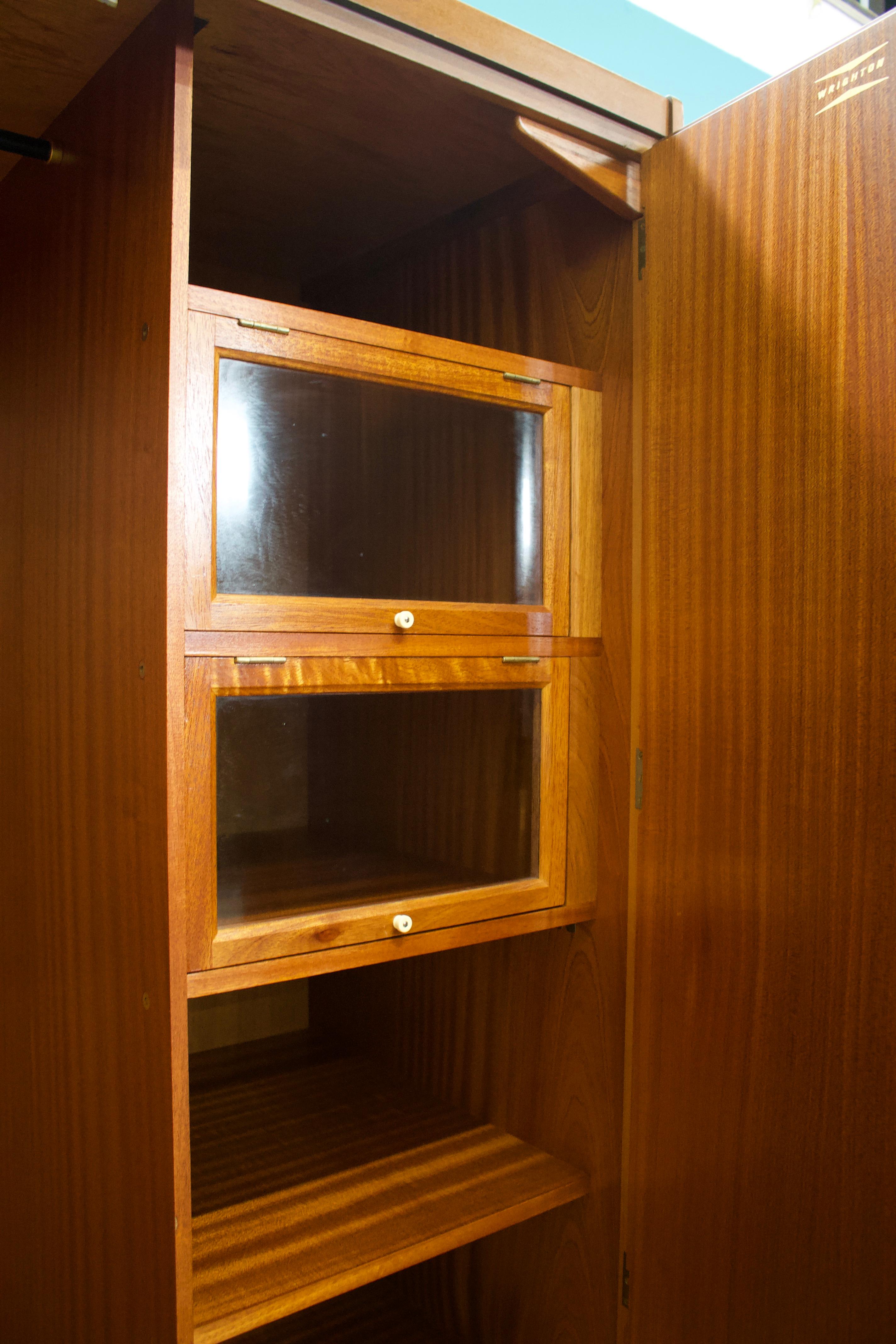 Mid-Century Teak & Walnut Wardrobe from Wrighton, 1960s 1