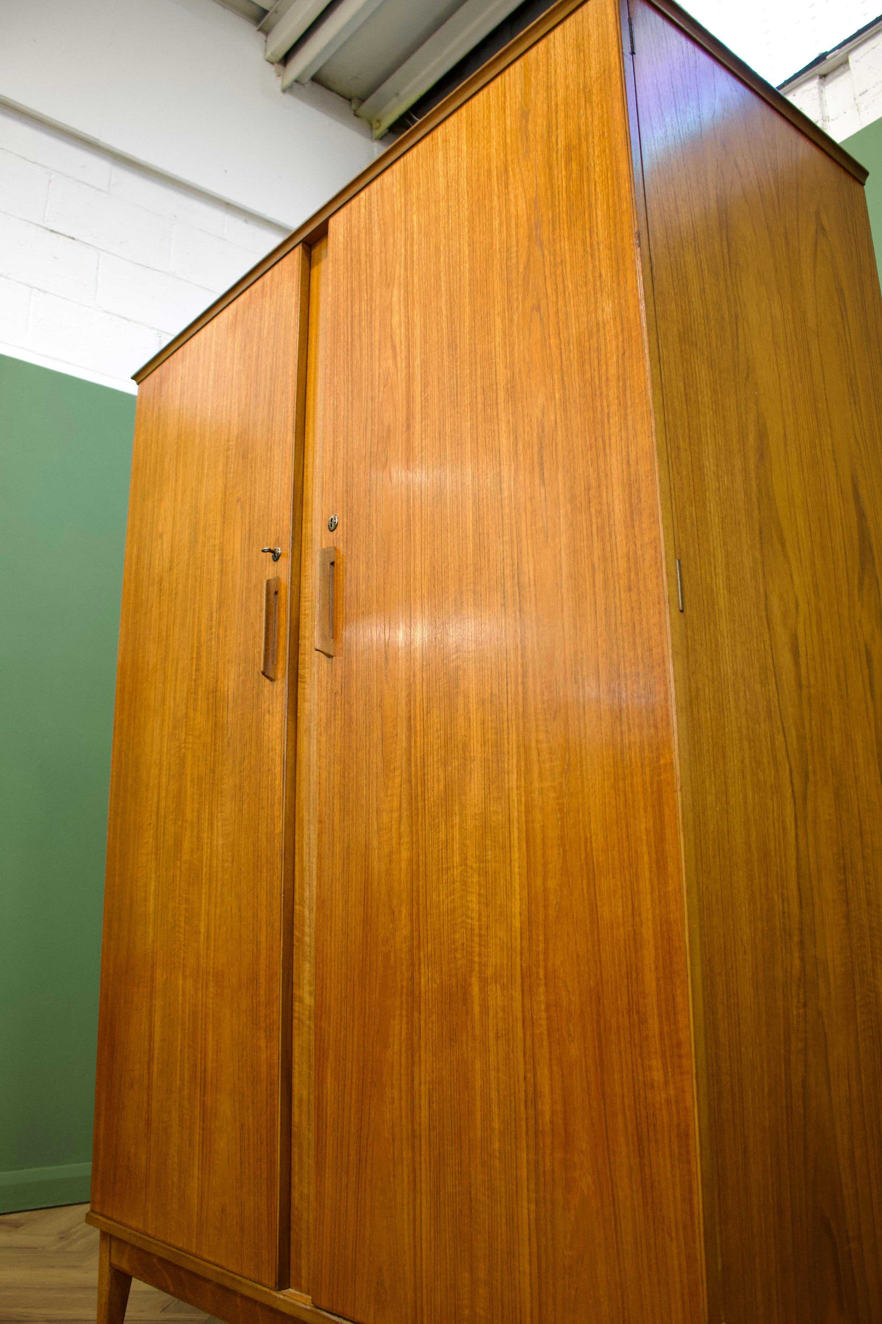 Mid Century Teak Wardrobe by Alfred Cox for Heals, 1960s In Good Condition In South Shields, GB