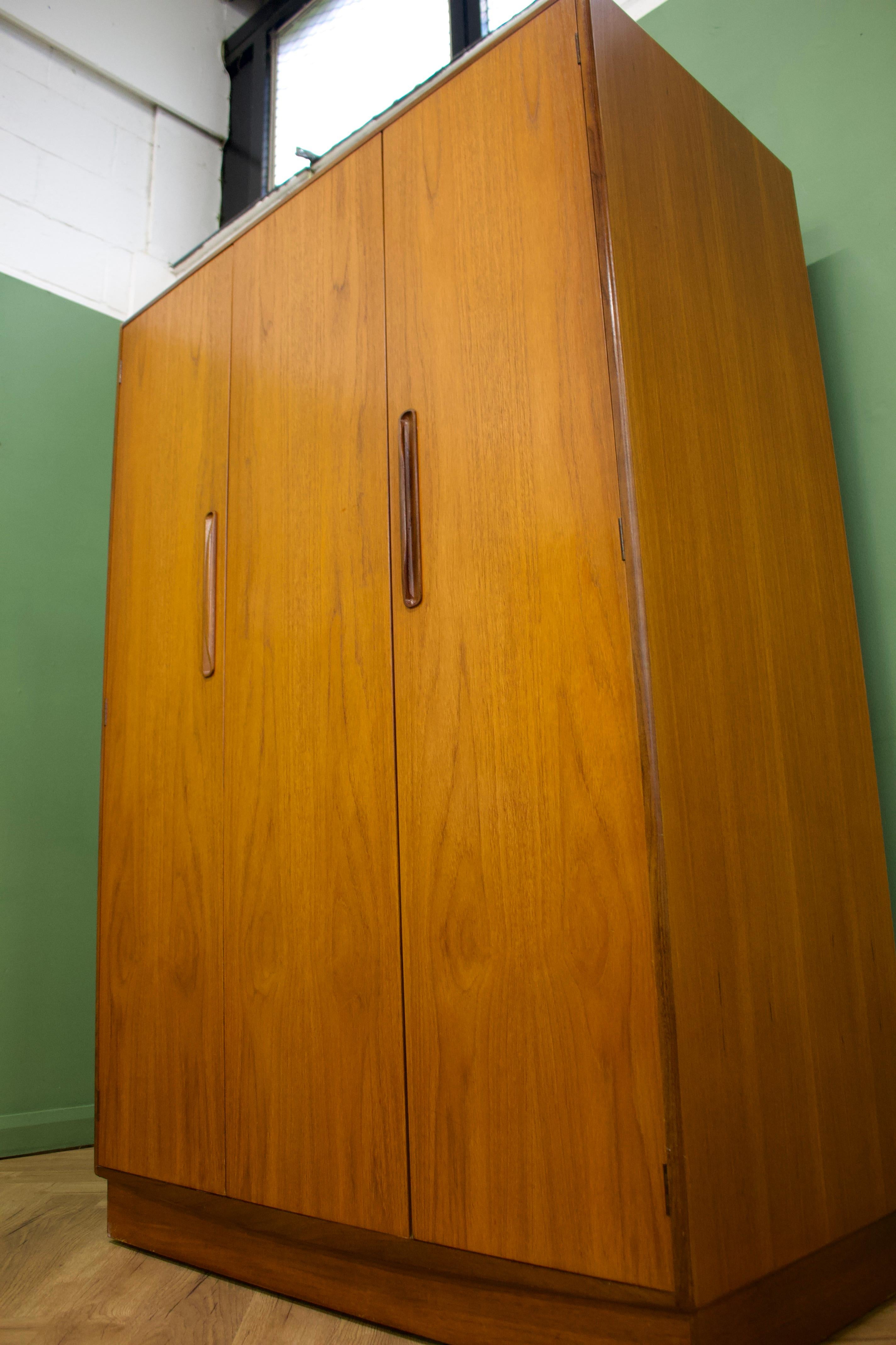 Mid Century Teak Wardrobe from G Plan, 1970s In Good Condition For Sale In South Shields, GB