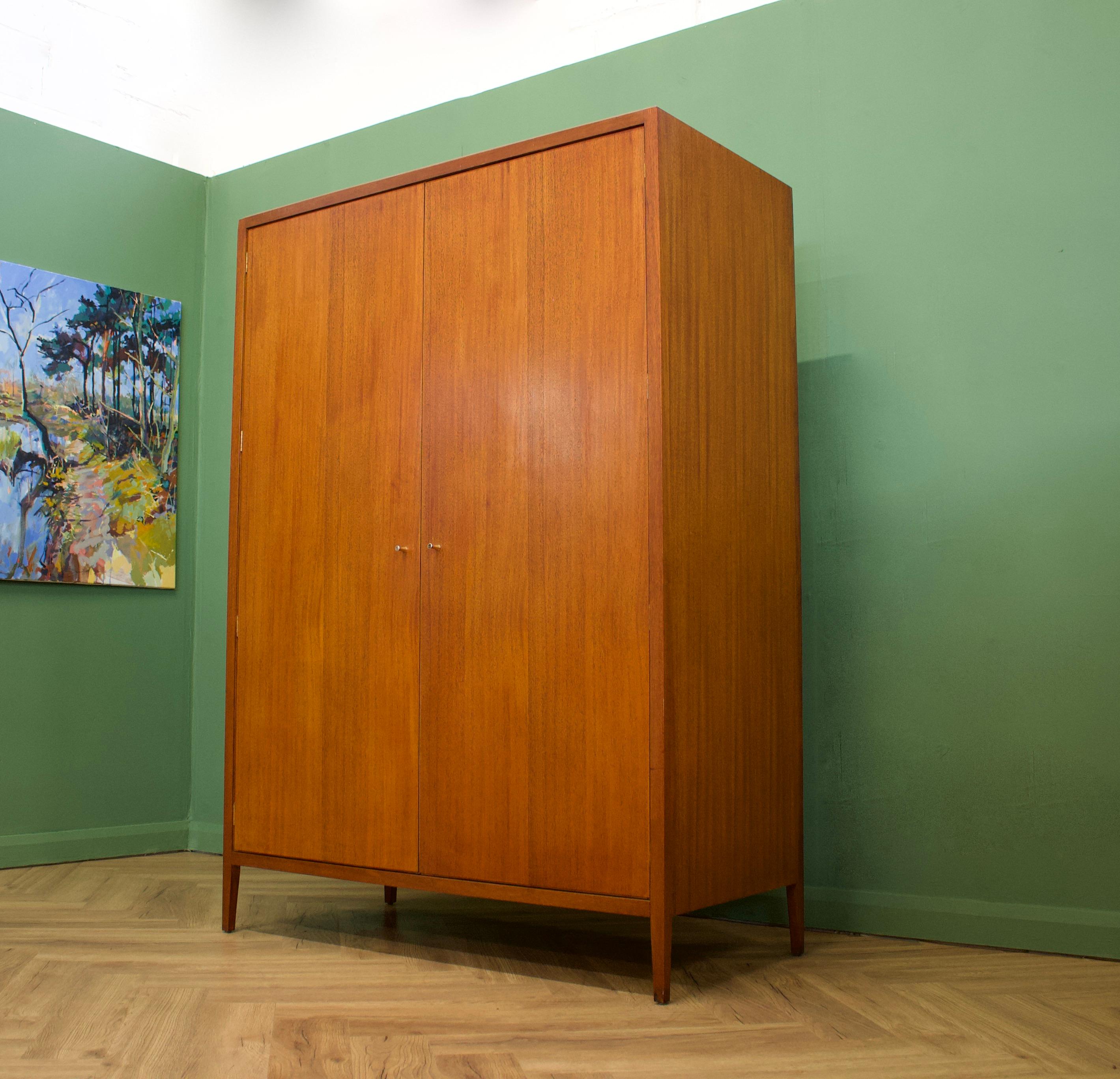 British Midcentury Teak Wardrobe from Loughborough for Heals, 1960s