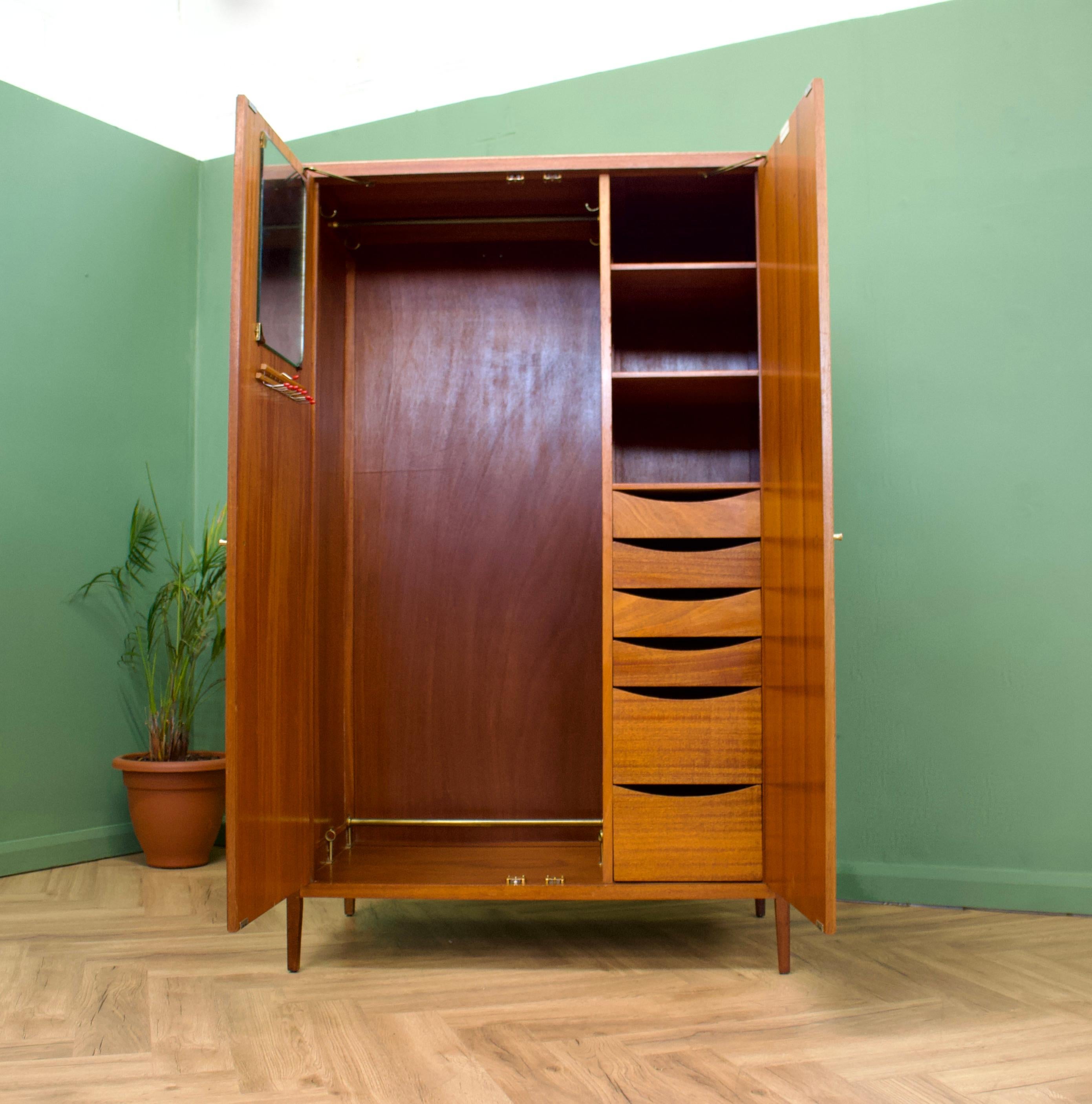 Veneer Midcentury Teak Wardrobe from Loughborough for Heals, 1960s