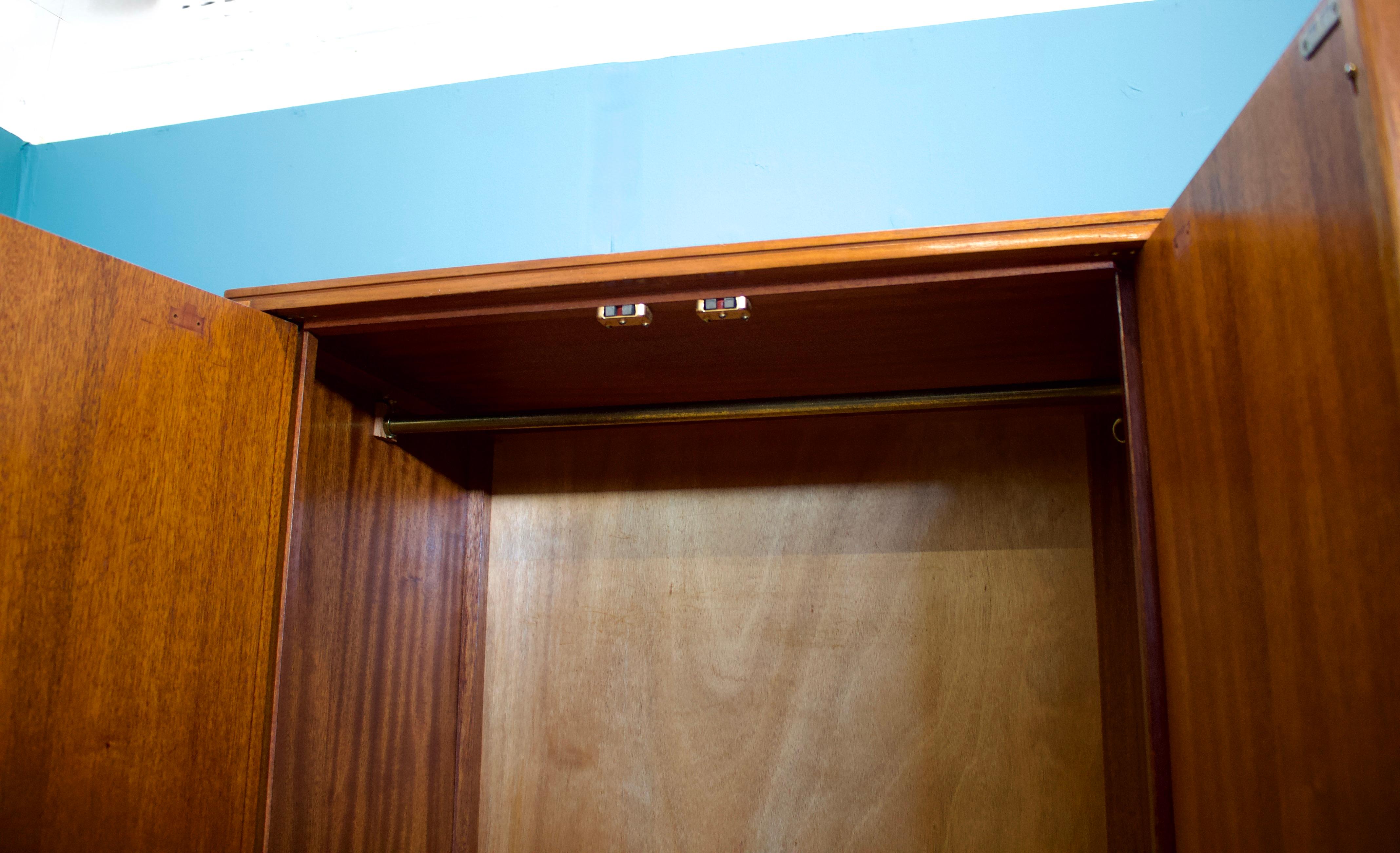 Mid Century Teak Wardrobe from Loughborough for Heals, 1960s In Good Condition In South Shields, GB