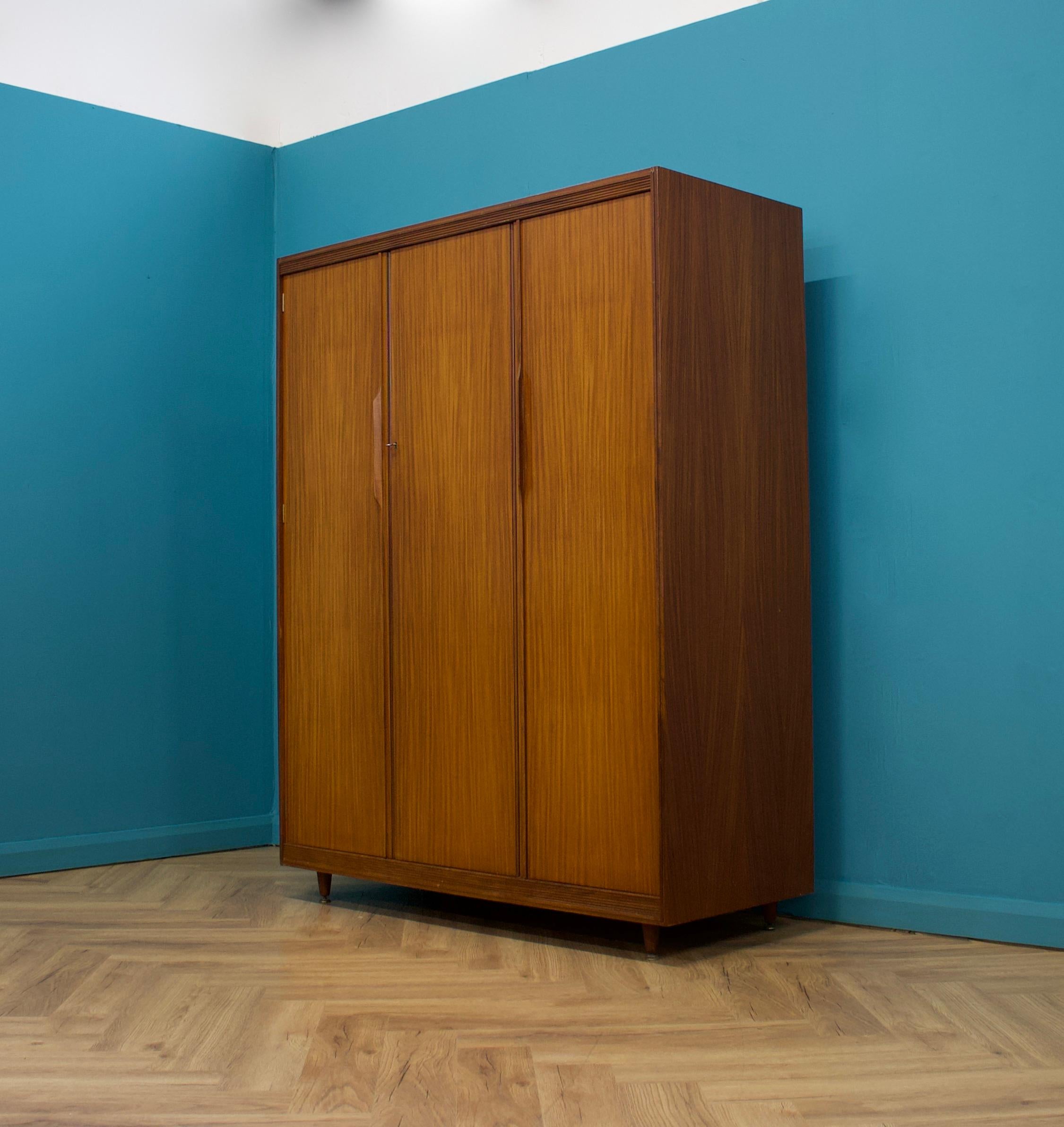 British Mid Century Teak Wardrobe from White and Newton, 1960s