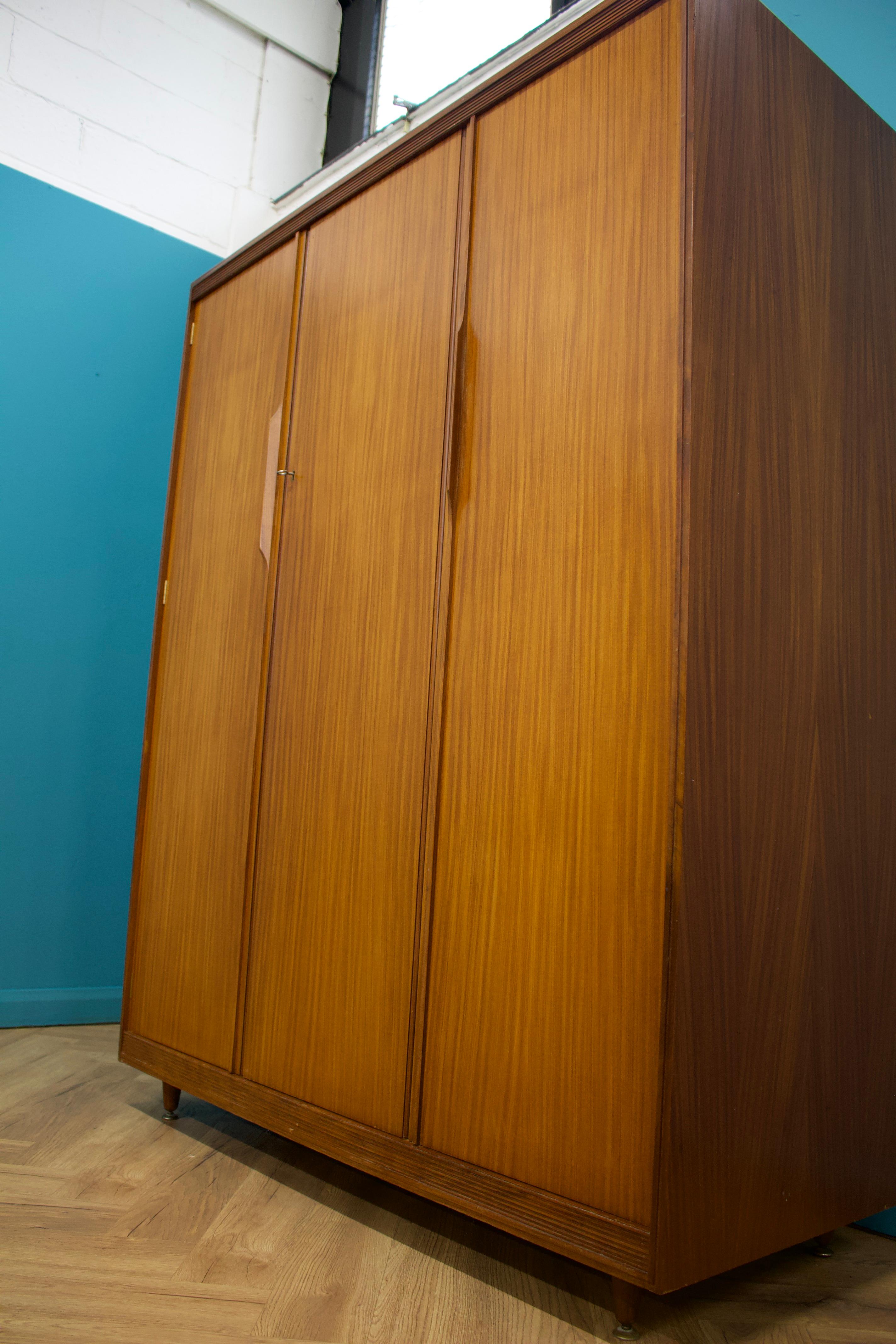 Mid Century Teak Wardrobe from White and Newton, 1960s In Good Condition In South Shields, GB
