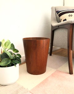 Midcentury Teak Waste Bin by Servex of Sweden