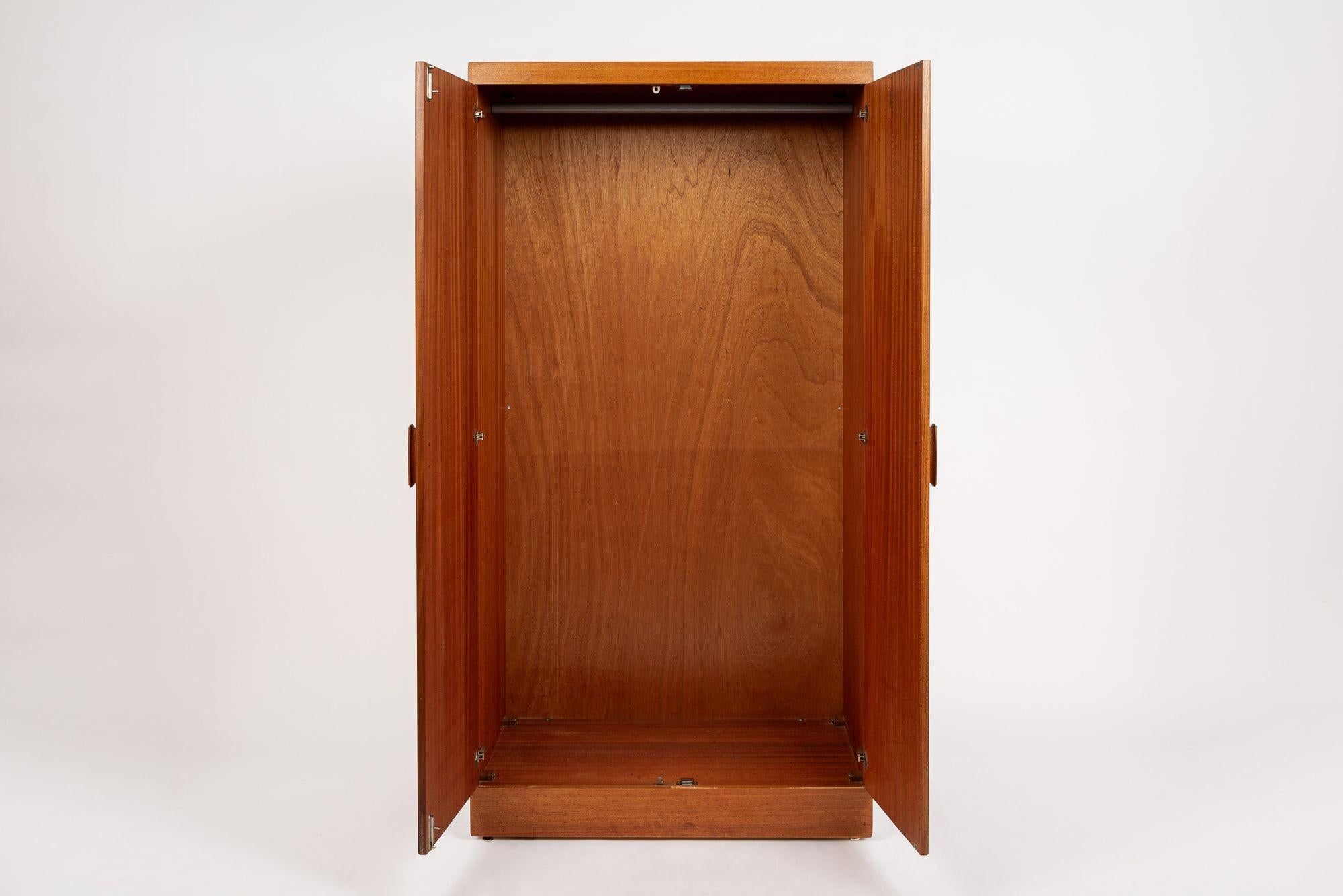 British Mid Century Teak Wood Armoire Wardrobe Cabinet by G-Plan