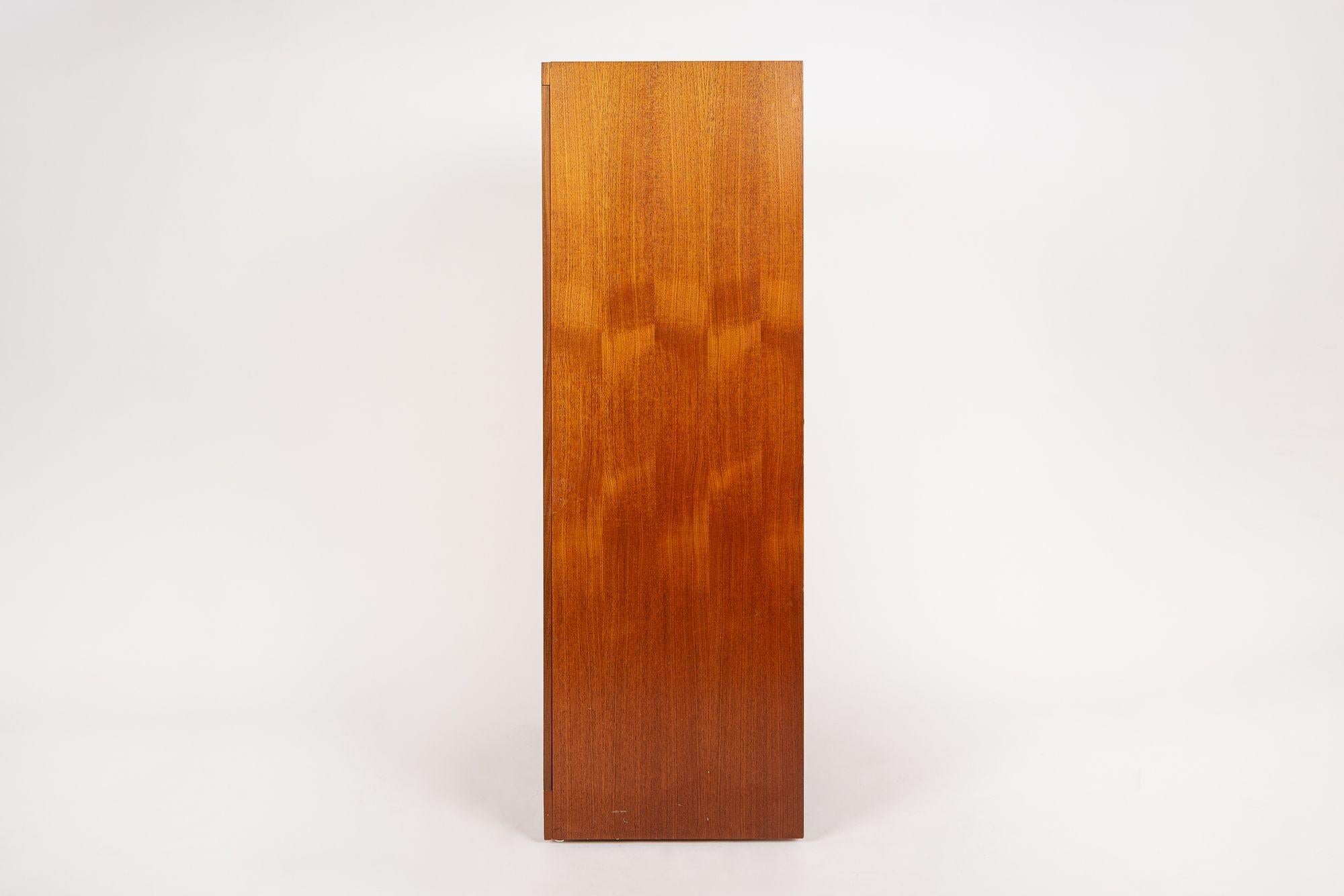 Mid Century Teak Wood Armoire Wardrobe Cabinet by G-Plan In Good Condition In Detroit, MI