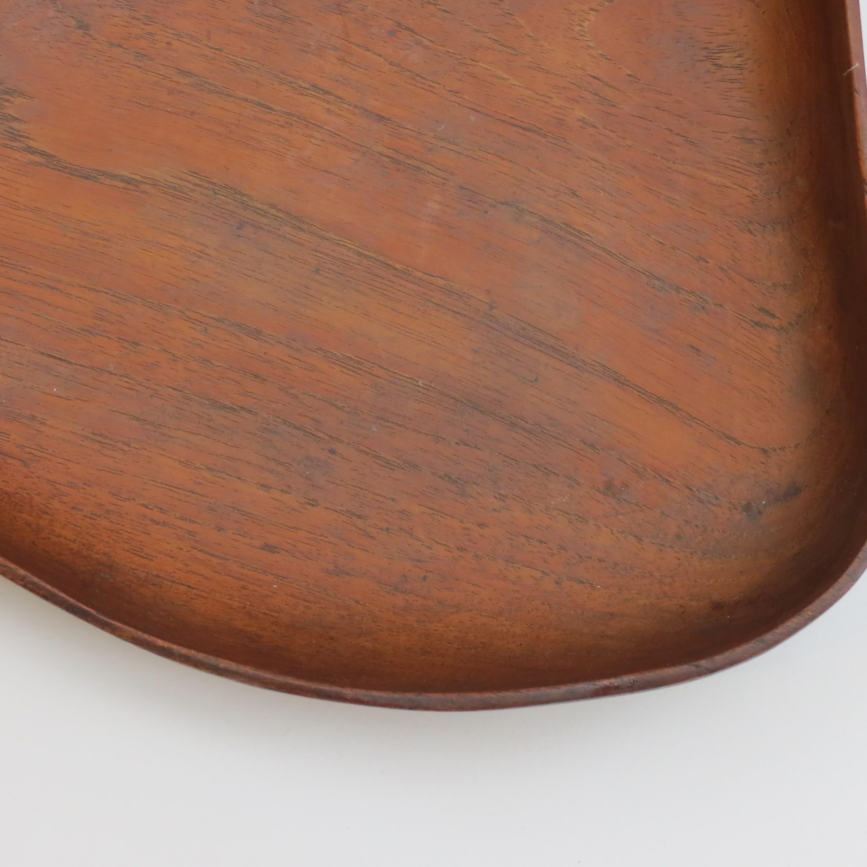 Mid-century Teak Wood Dish Serving Bowl with Handle 1960s en vente 2