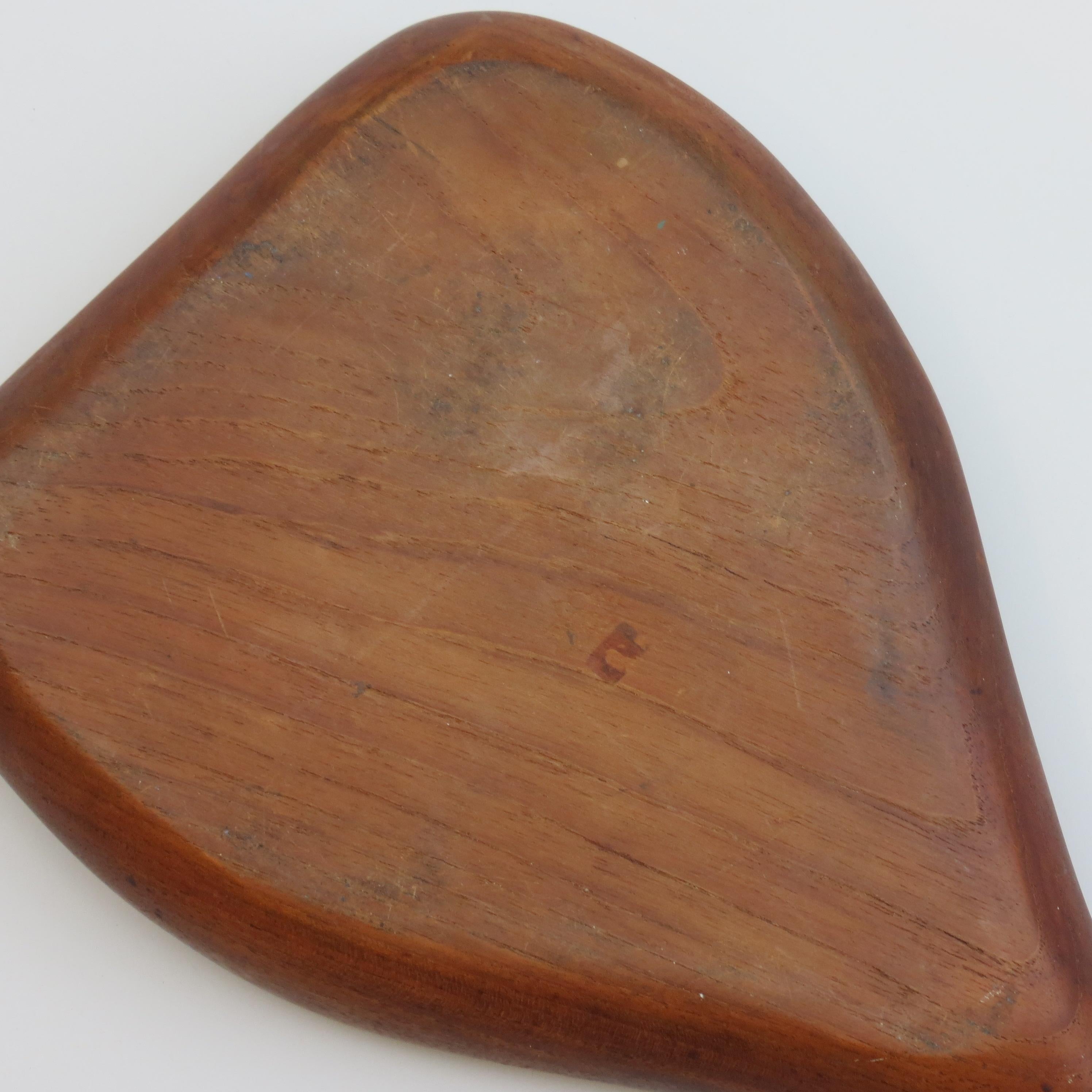Mid-century Teak Wood Dish Serving Bowl with Handle 1960s en vente 3